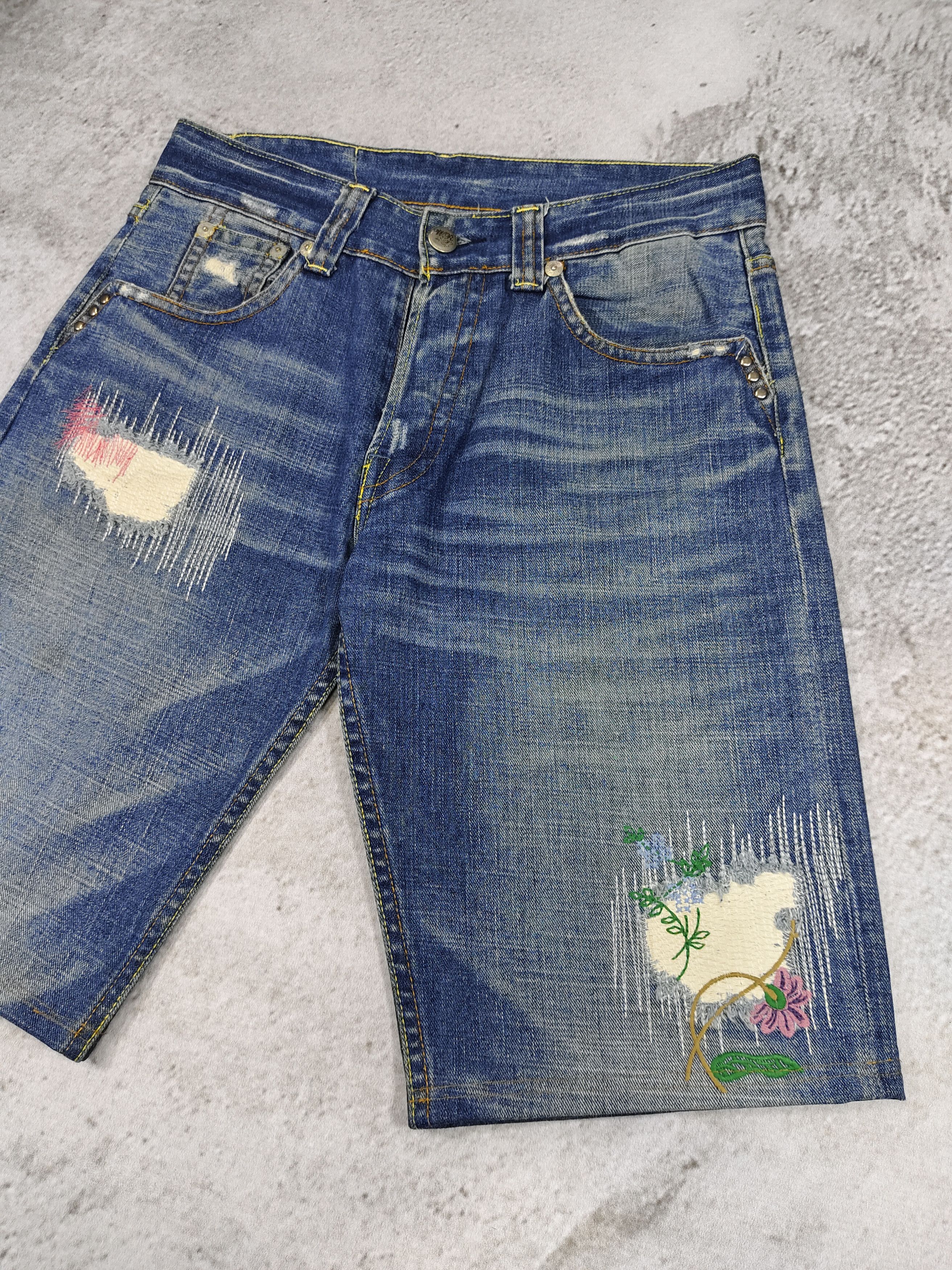 Replay 00s Replay-Y2K Experimental Distressed Embroidered Denim Size US 32 / EU 48 - 2 Thumbnail