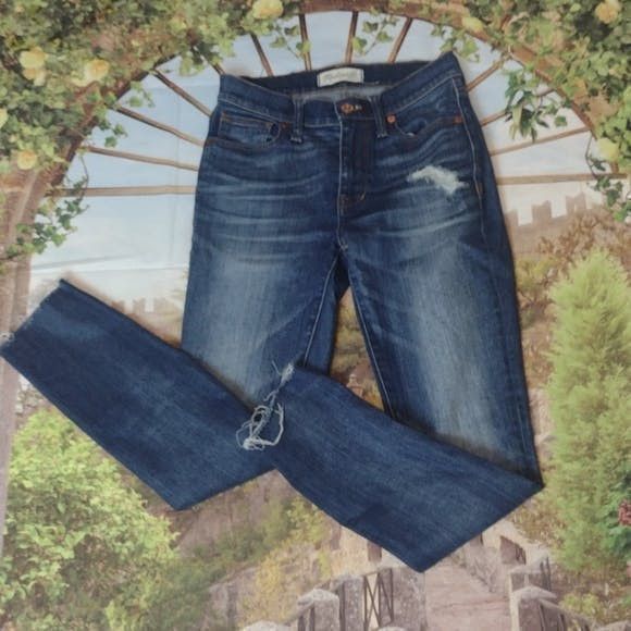 Madewell Madewell high riser skinny distressed fringe jeans size 24 Size 24" / US 00 / IT 34 - 1 Thumbnail