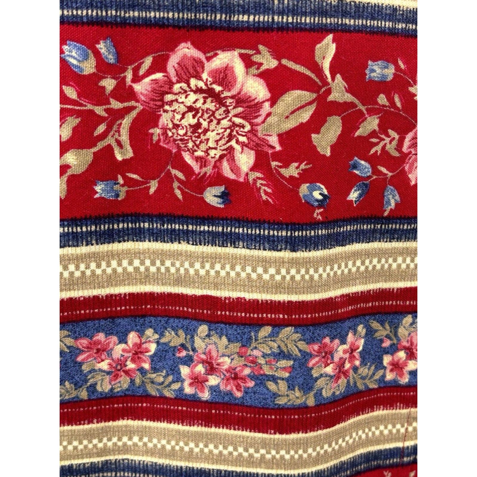 Talbots VINTAGE Talbots Floral Cotton Vest Medium Women's 90s Red Size M / US 6-8 / IT 42-44 - 6 Thumbnail