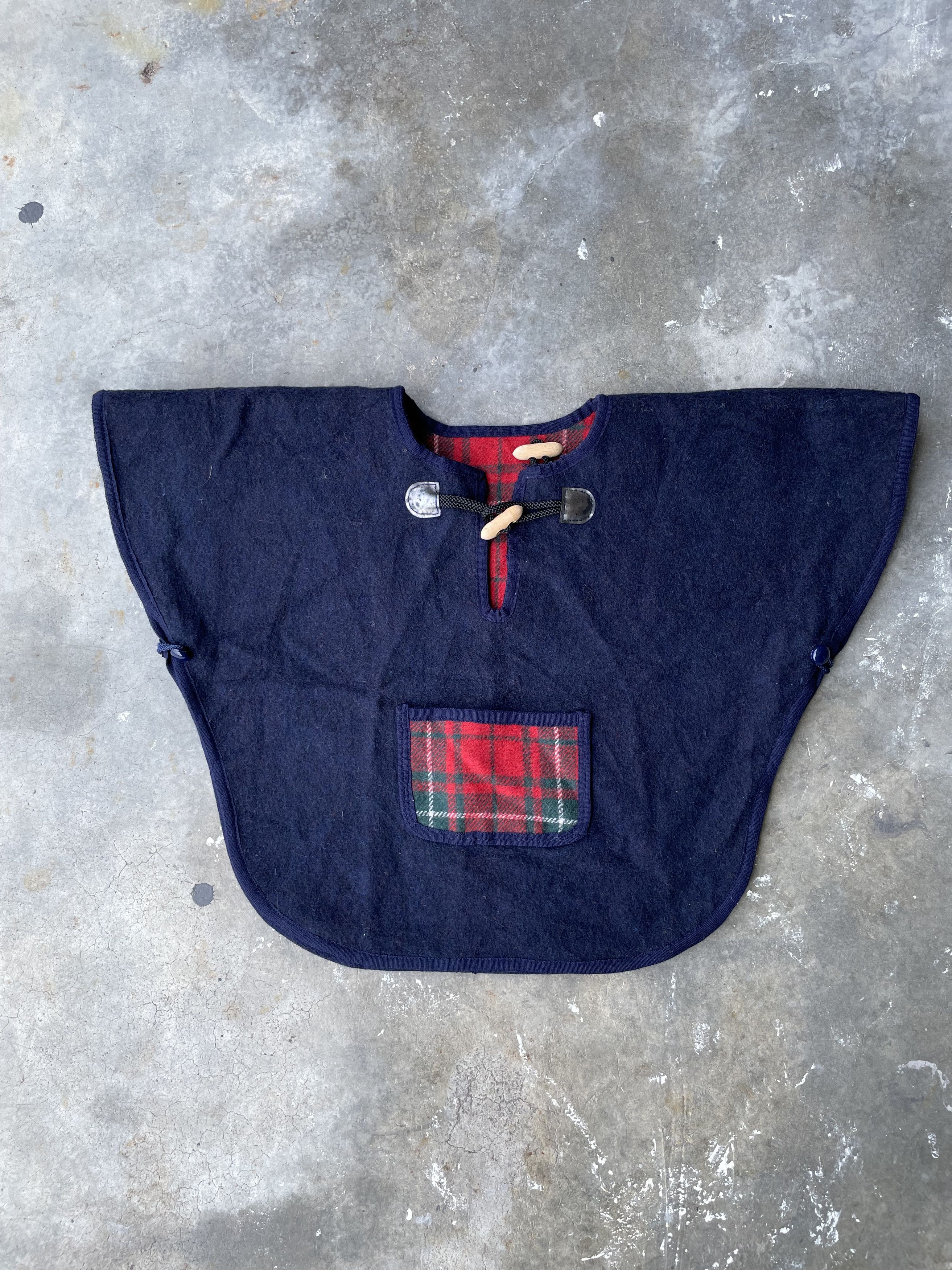 Japanese Brand Reversible Plaid Poncho Size ONE SIZE - 3 Thumbnail