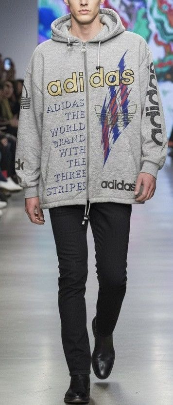Adidas ADIDAS VINTAGE HOODIE THE WORLD BRAND BIG LOGO. (CJ8) Size US XL / EU 56 / 4 - 1 Thumbnail