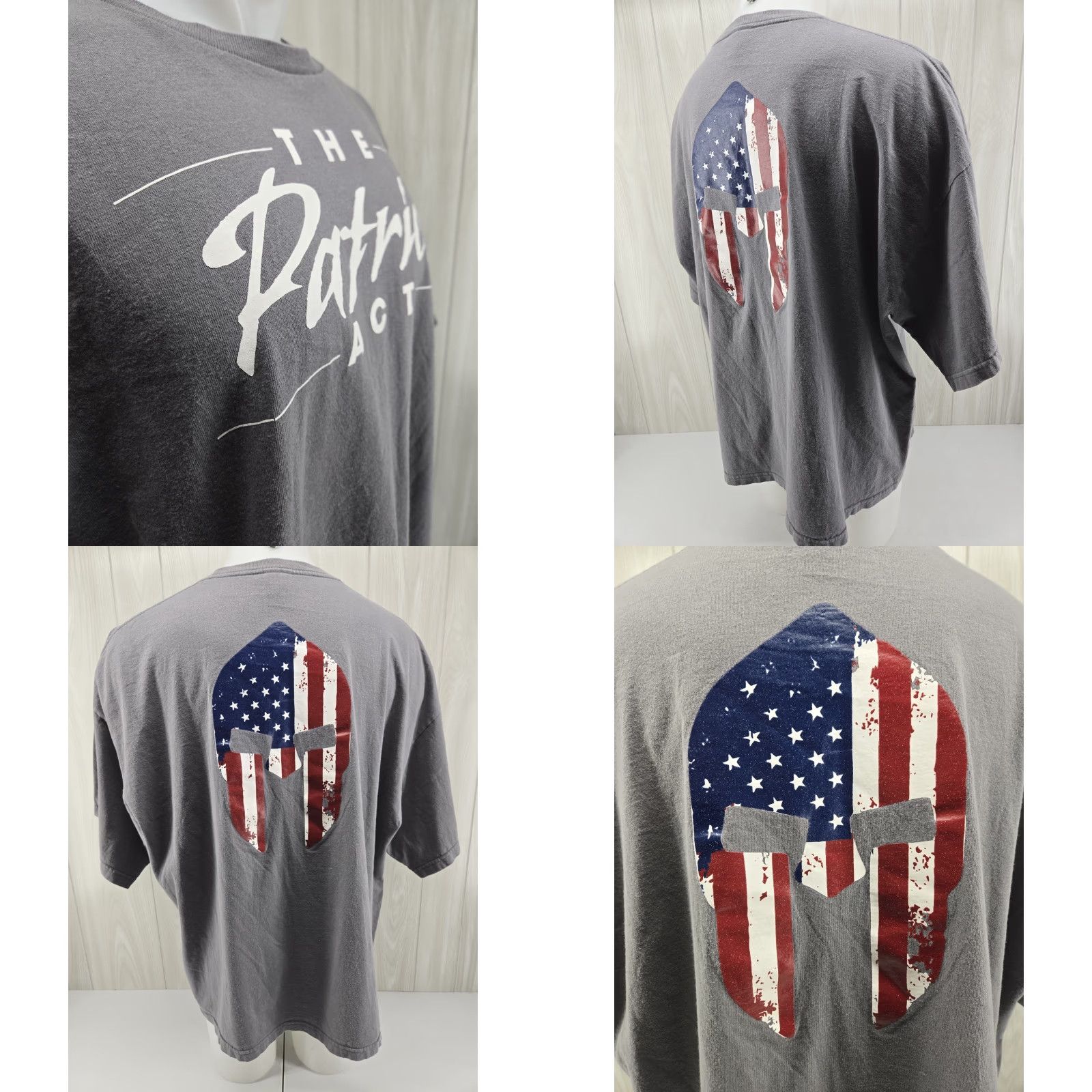 Vintage VINTAGE Bayside The Patriot Act T Shirt Gray 3XL Mens Short Sleeve Crew Neck Graphic Print Size US XXL / EU 58 / 5 - 8 Thumbnail