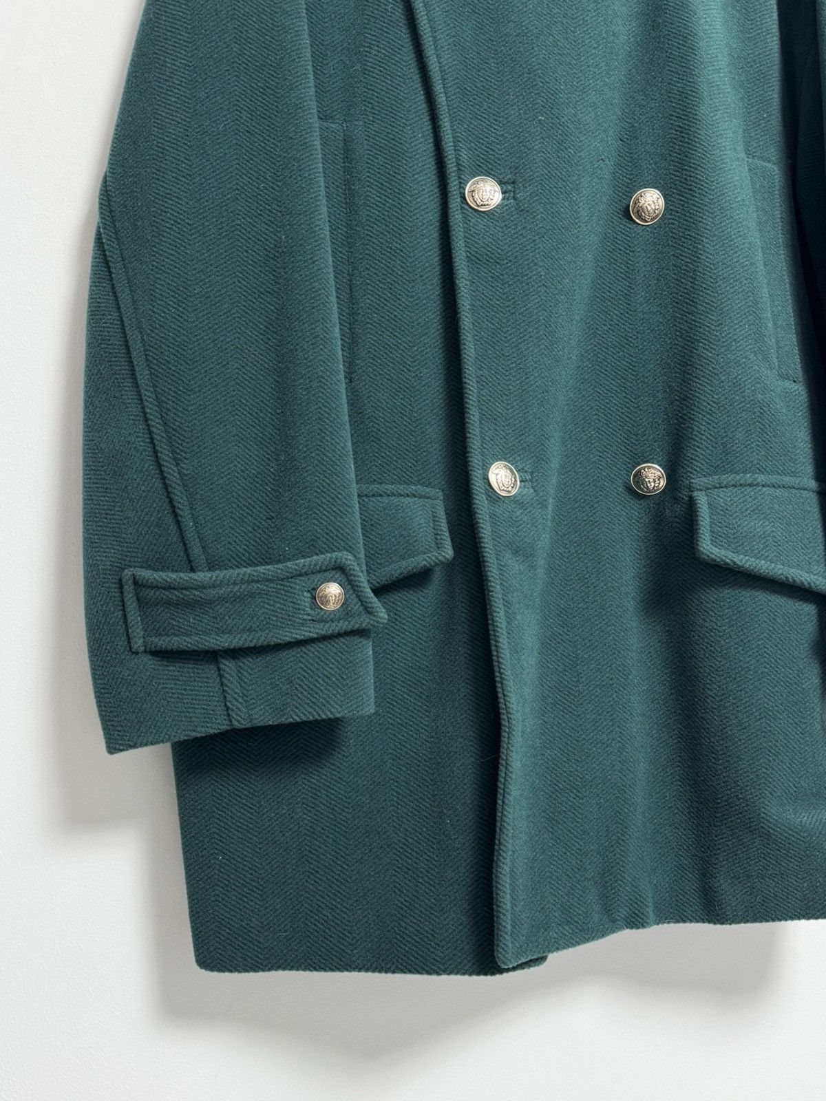 Versace Versace Coat Men’s Green Wool Luxury Coats Size US L / EU 52-54 / 3 - 2 Thumbnail