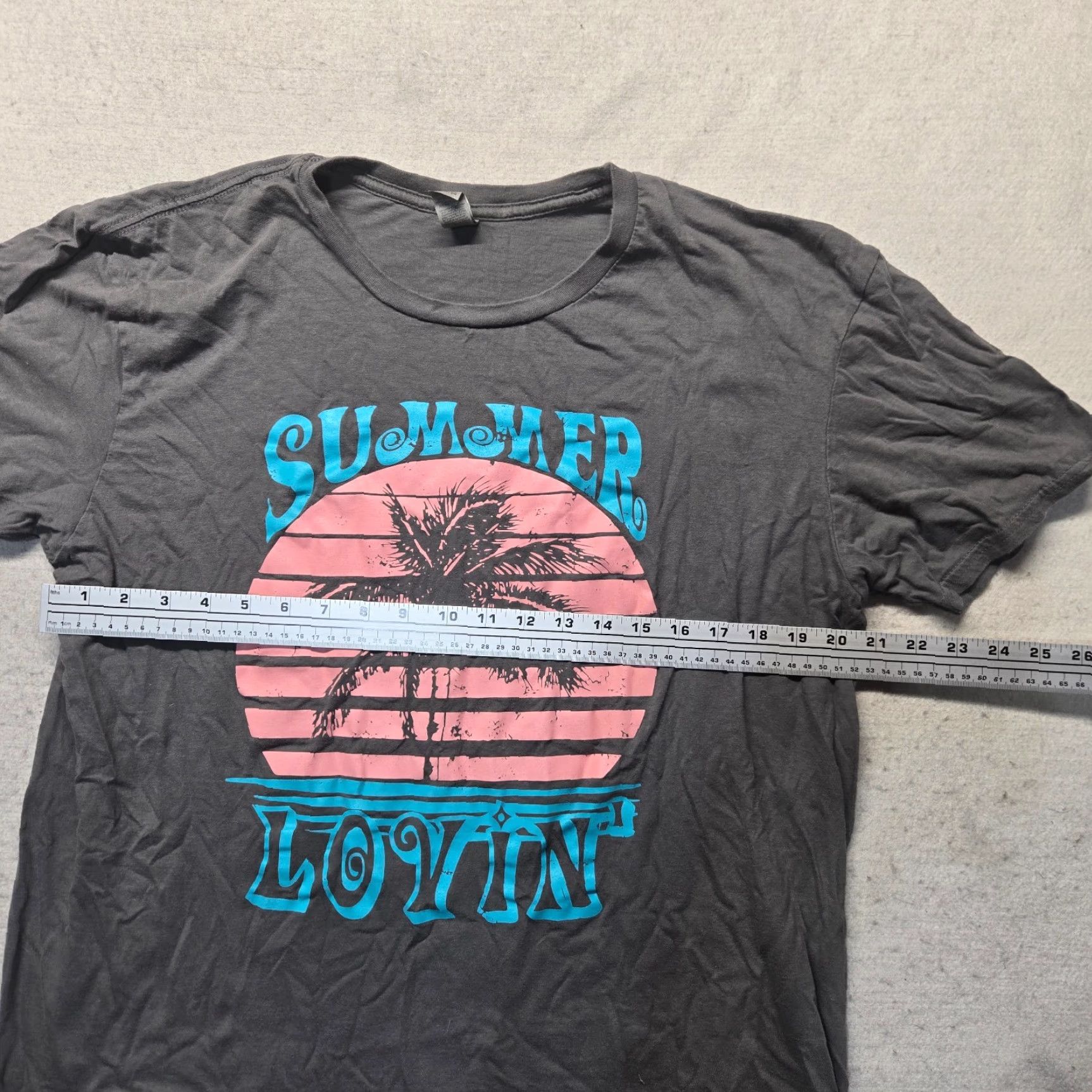 Vintage Summer Lovin Tee Beach Palm Shirt Short Sleeve Men XL Gray 80s? Size US XL / EU 56 / 4 - 4 Thumbnail