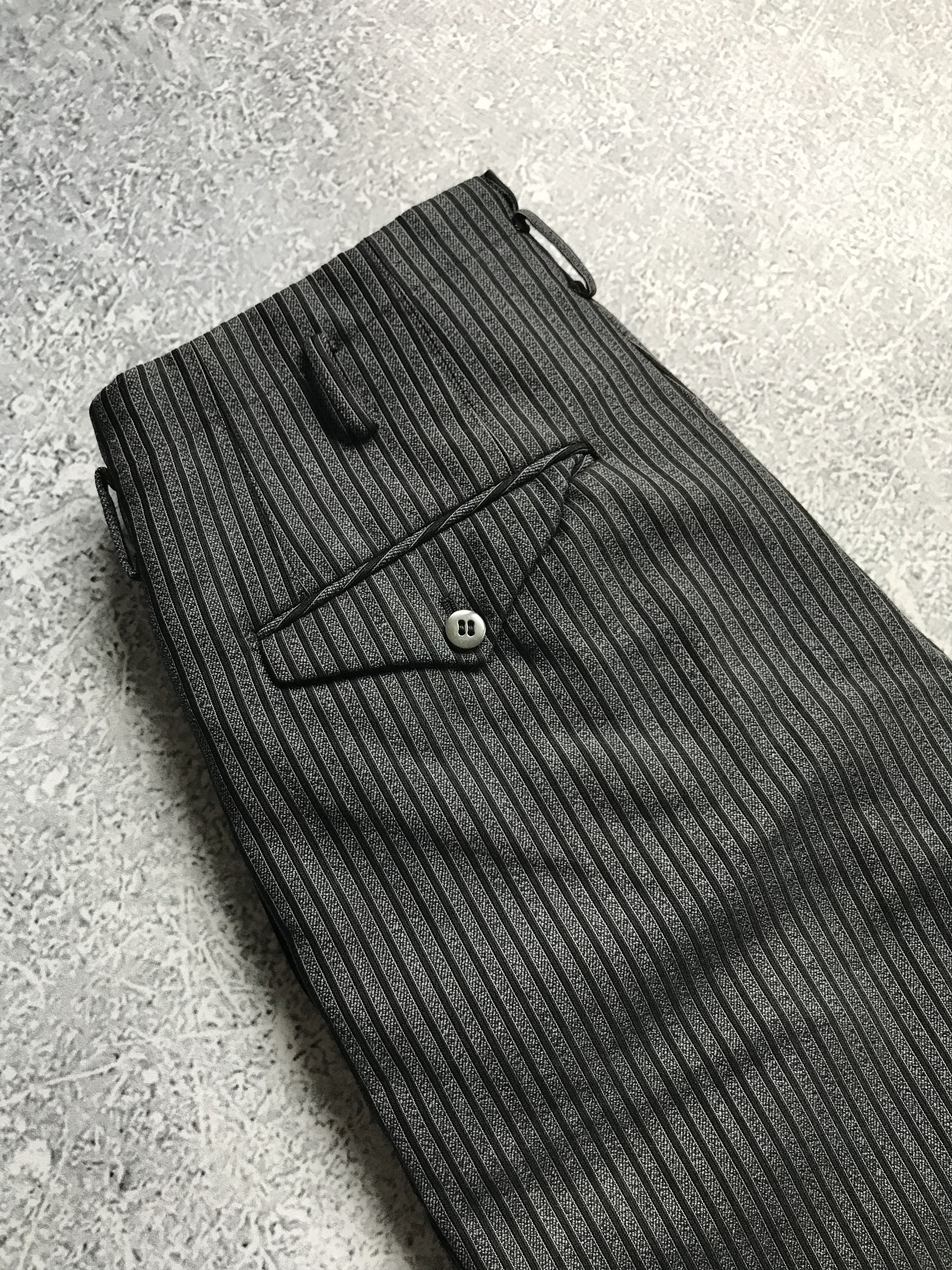 Vintage 1960s Pleated Trousers Wool Stripes Japan Tailored Size US 30 / EU 46 - 10 Thumbnail