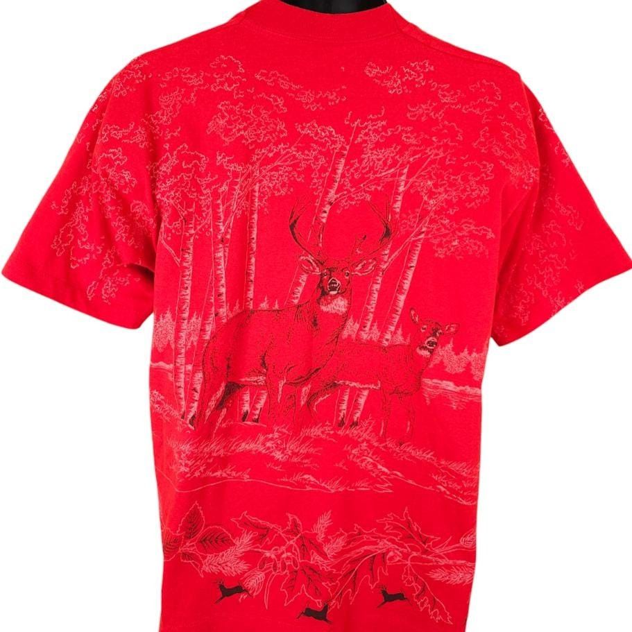 Vintage Vintage Deer T Shirt Mens Size XL Red 90s All Over Print Size US XL / EU 56 / 4 - 4 Thumbnail
