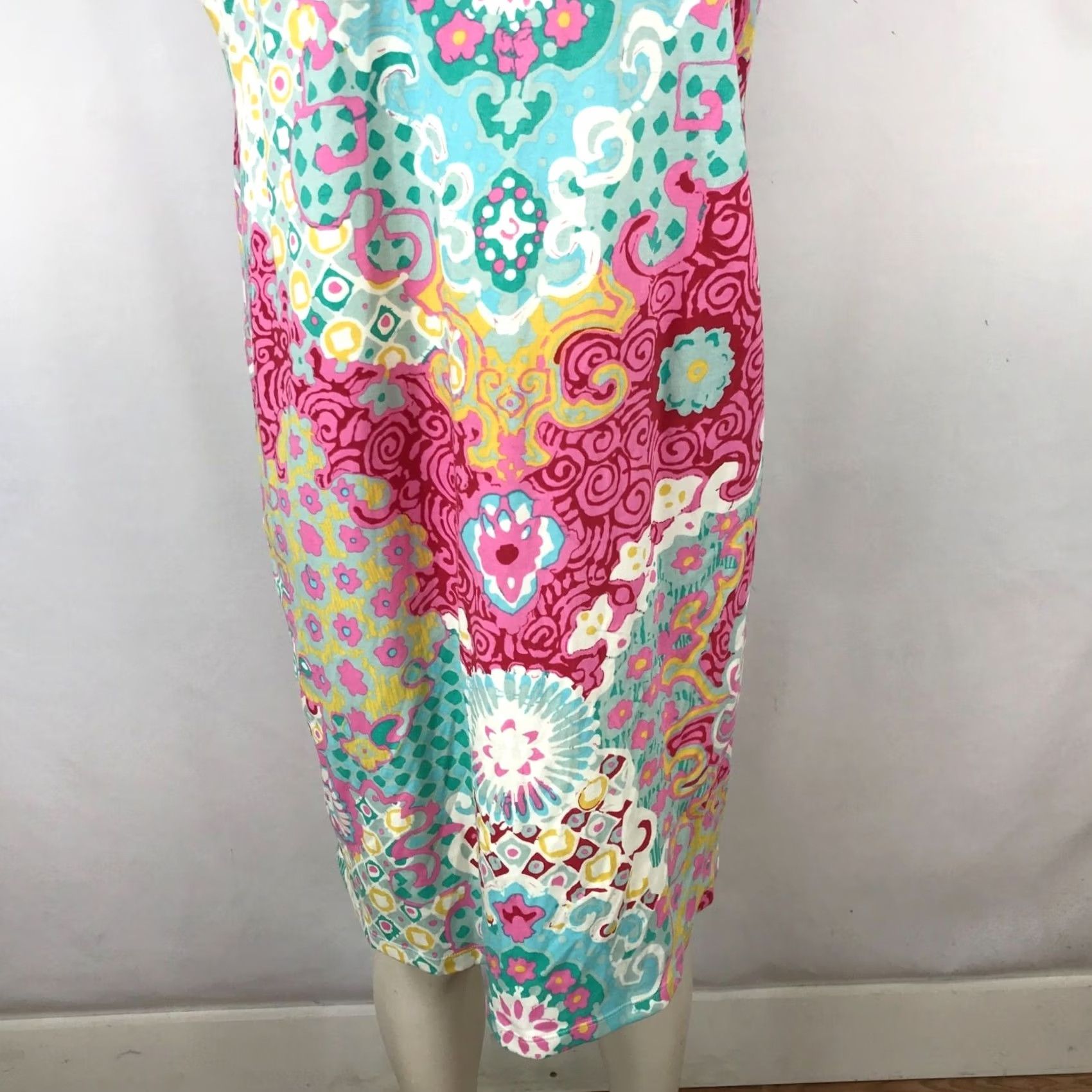 Talbots Talbots Dress Womens X WOMEN PLUS MULTICOLOR SLEEVELESS NECK COTTON Size XL / US 12-14 / IT 48-50 - 3 Thumbnail