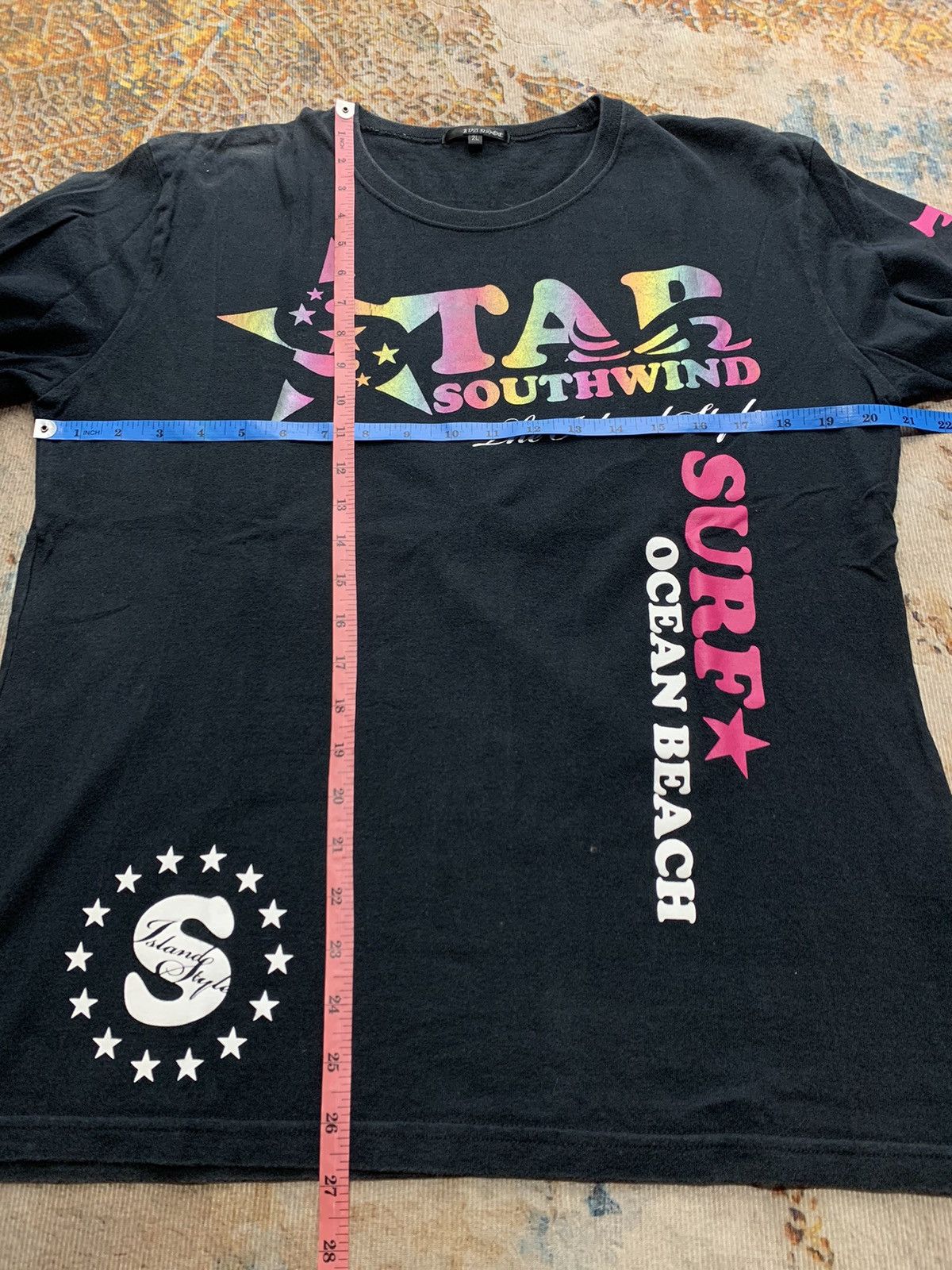 If Six Was Nine CRAZY FADED STAR PIECE SOUTHWIND JAPANESE POEM LONG SLEEVE Size US L / EU 52-54 / 3 - 5 Thumbnail