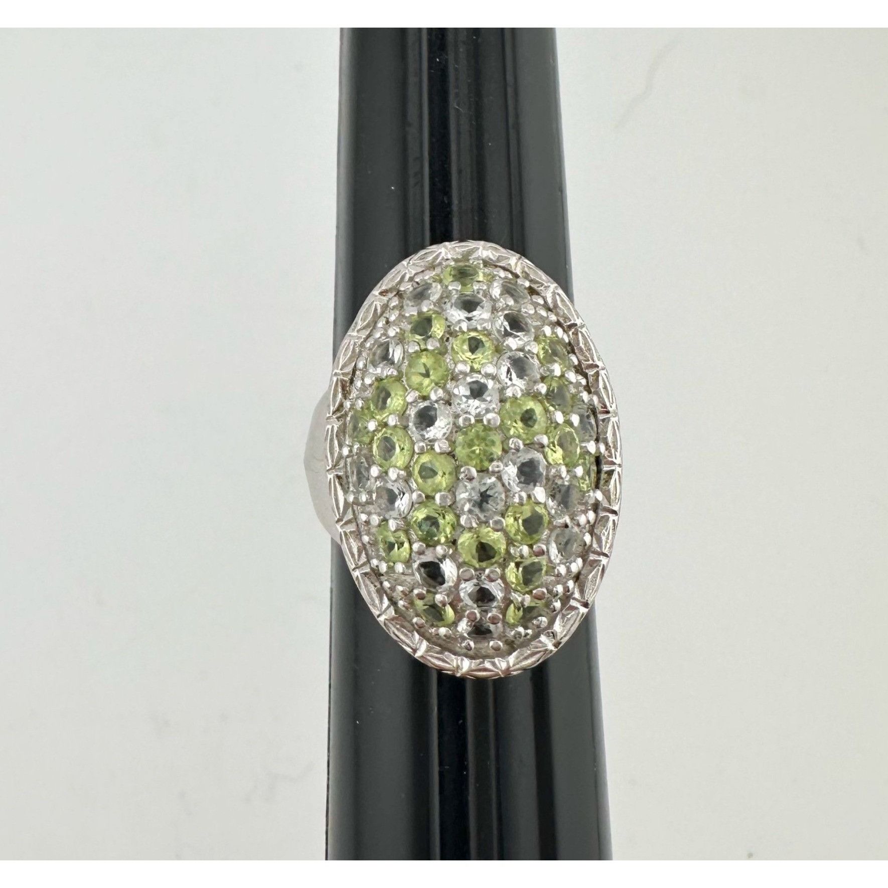 Other 3 Carat Large and Beautiful Peridot Pave' Ring Size 7 Size ONE SIZE - 12 Thumbnail
