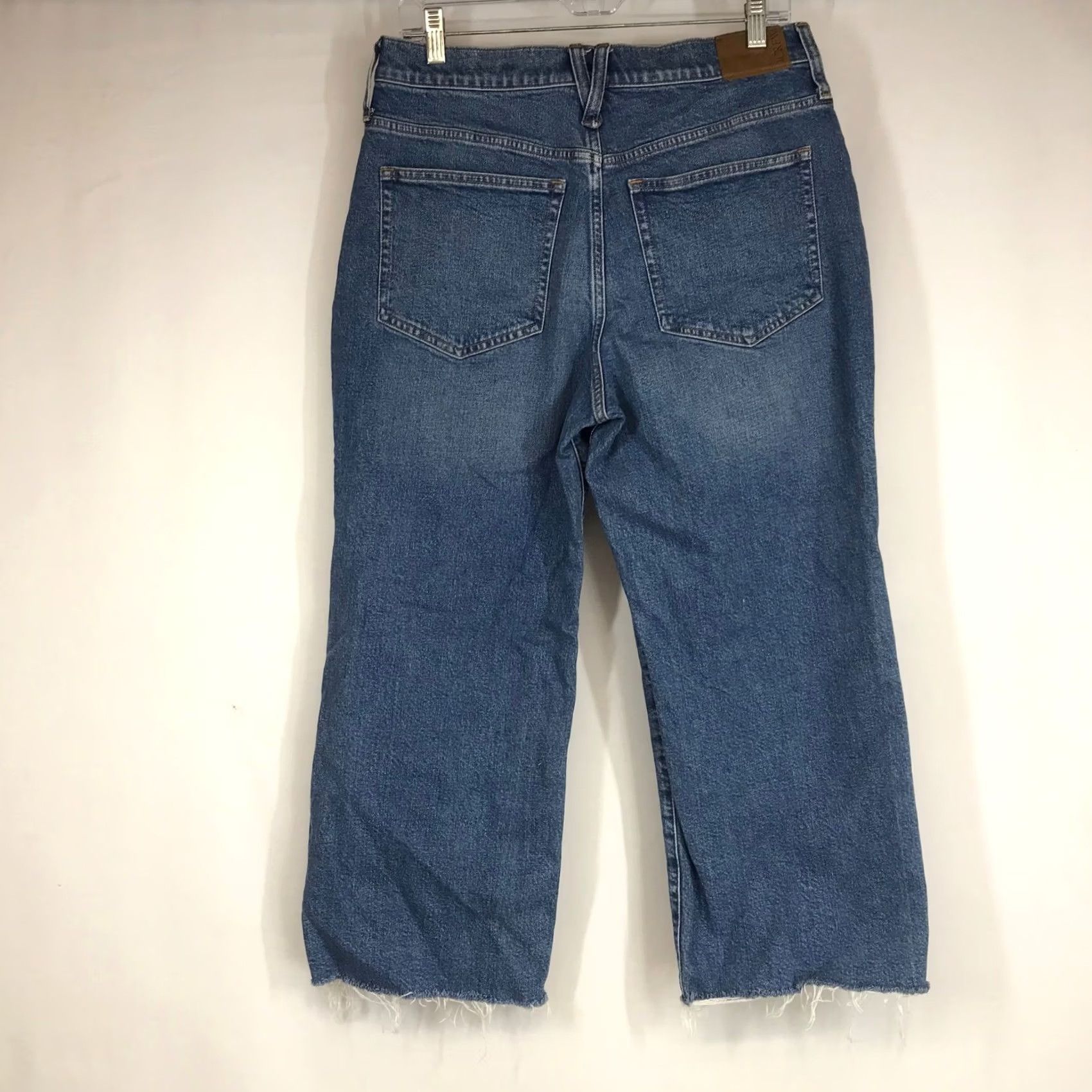J.Crew J.Crew Petite Wide-Leg Jeans Medium Wash Raw Hem High Rise 30P Jeans Women 30P Denim Wide-Leg Calf-Cropped Vintage No Size 30" / US 8 / IT 44 - 4 Thumbnail