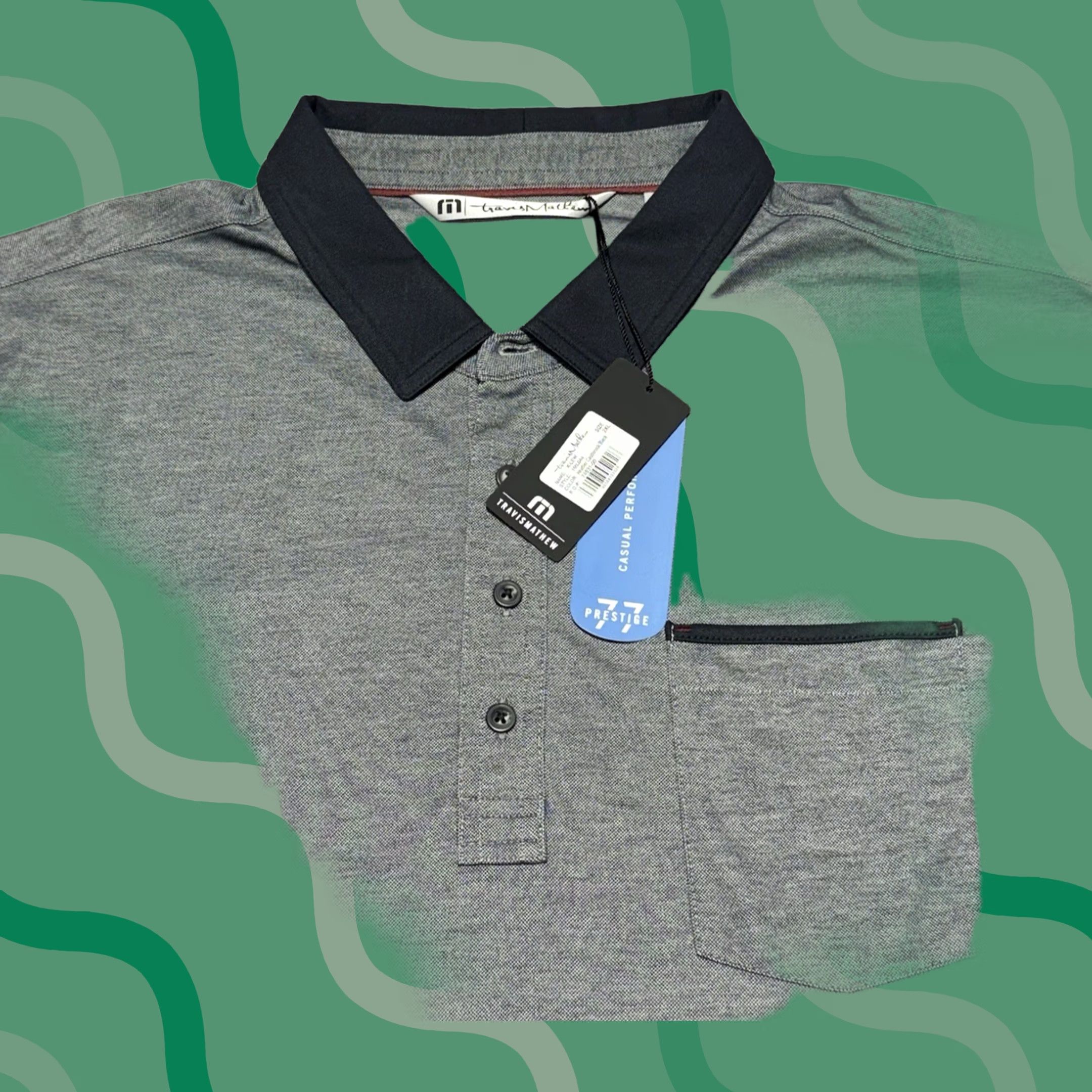 TravisMathew VINTAGE? No. Travis Mathew Polo Shirt Mens 2XL Gray K-Lew Golf Performance Prestige 77 NWT Size US XXL / EU 58 / 5 - 1 Thumbnail