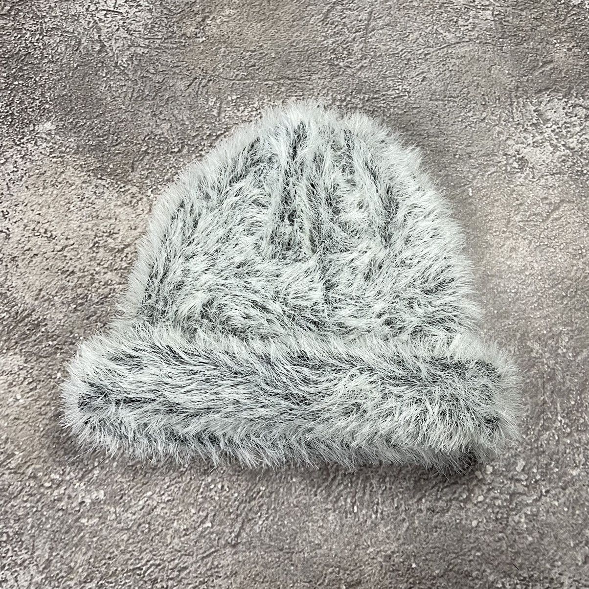 Vintage Vintage 90s Mohair Faux Fur Beanie Hat Fuzzy Grey Goth OS Size ONE SIZE - 2 Thumbnail