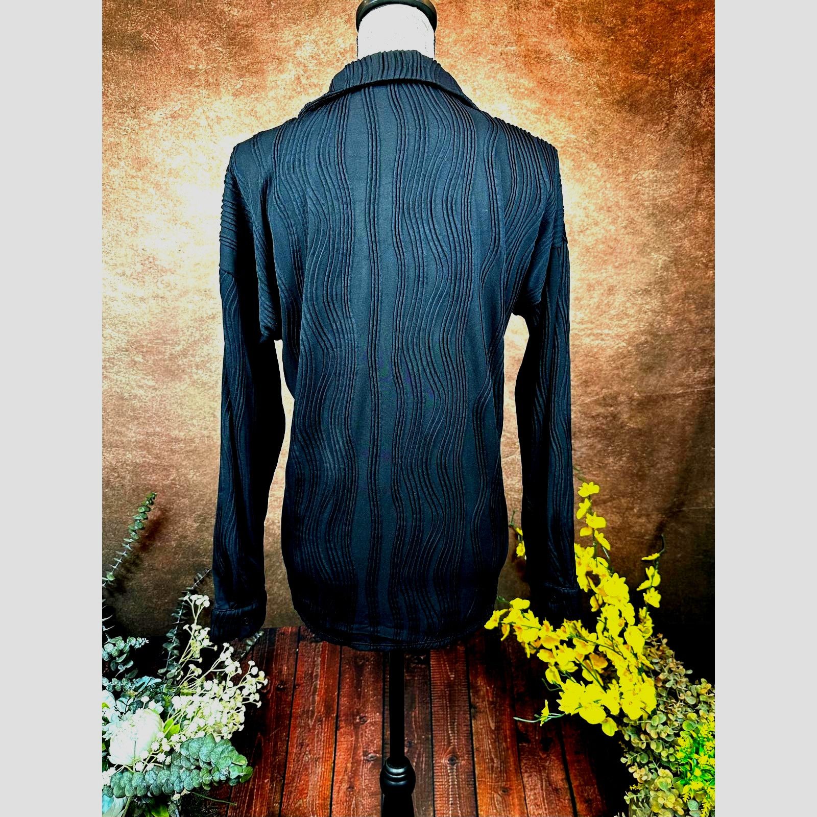 Other Kaileigh Crinkle Crease Collared Shirt Black size M Size M / US 6-8 / IT 42-44 - 7 Thumbnail