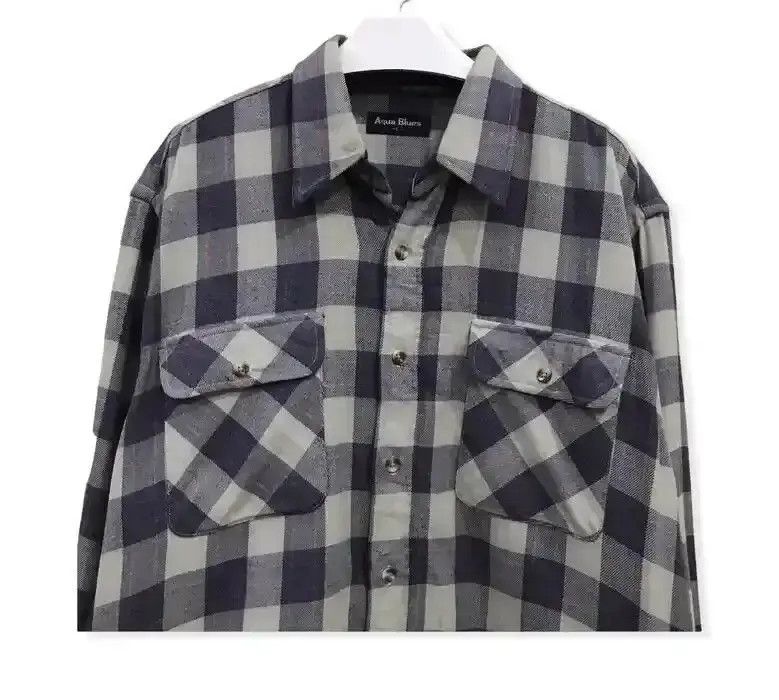 Flannel Vintage Aqua Blues Plaid Tartan Flannel Shirt Size US L / EU 52-54 / 3 - 2 Thumbnail