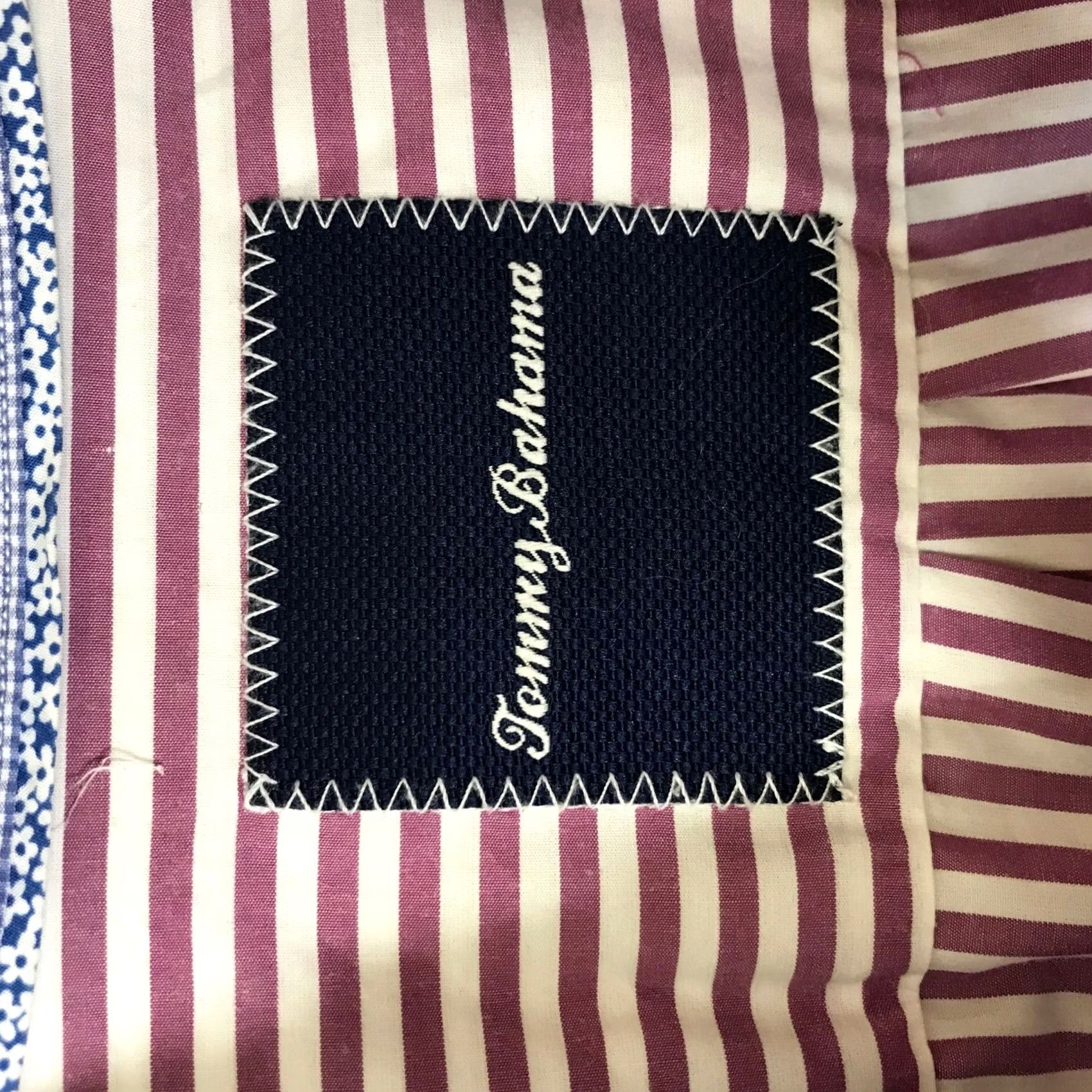 Tommy Bahama Tommy Bahama Mens XL Striped Button-Down Shirt Burgundy White 100% Pima Cotton Size US XL / EU 56 / 4 - 7 Thumbnail
