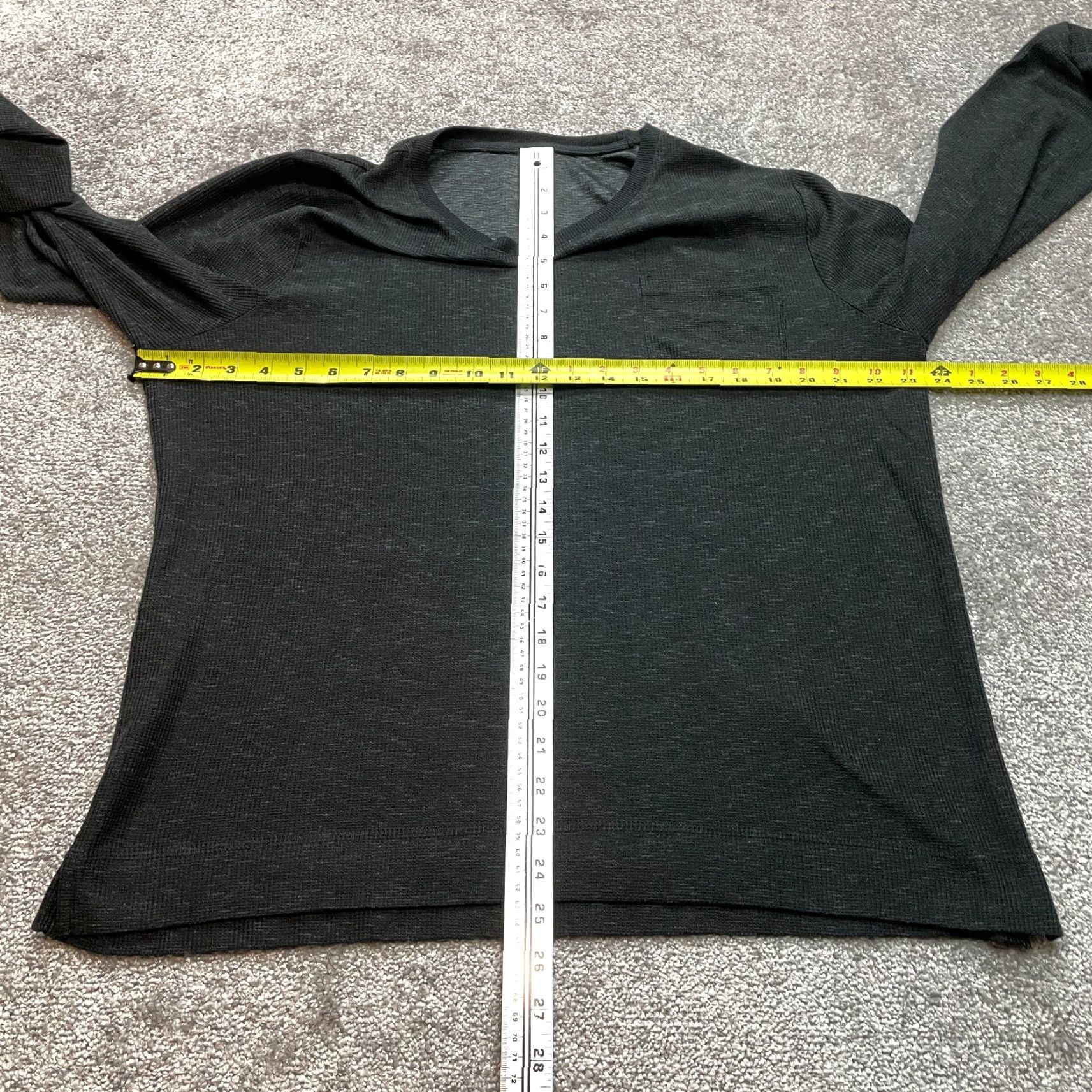 J Brand Unreadable Brand Shirt Mens XL Dark Gray Long Sleeve Pocket Tee Waffle Thermal Size US XL / EU 56 / 4 - 4 Thumbnail