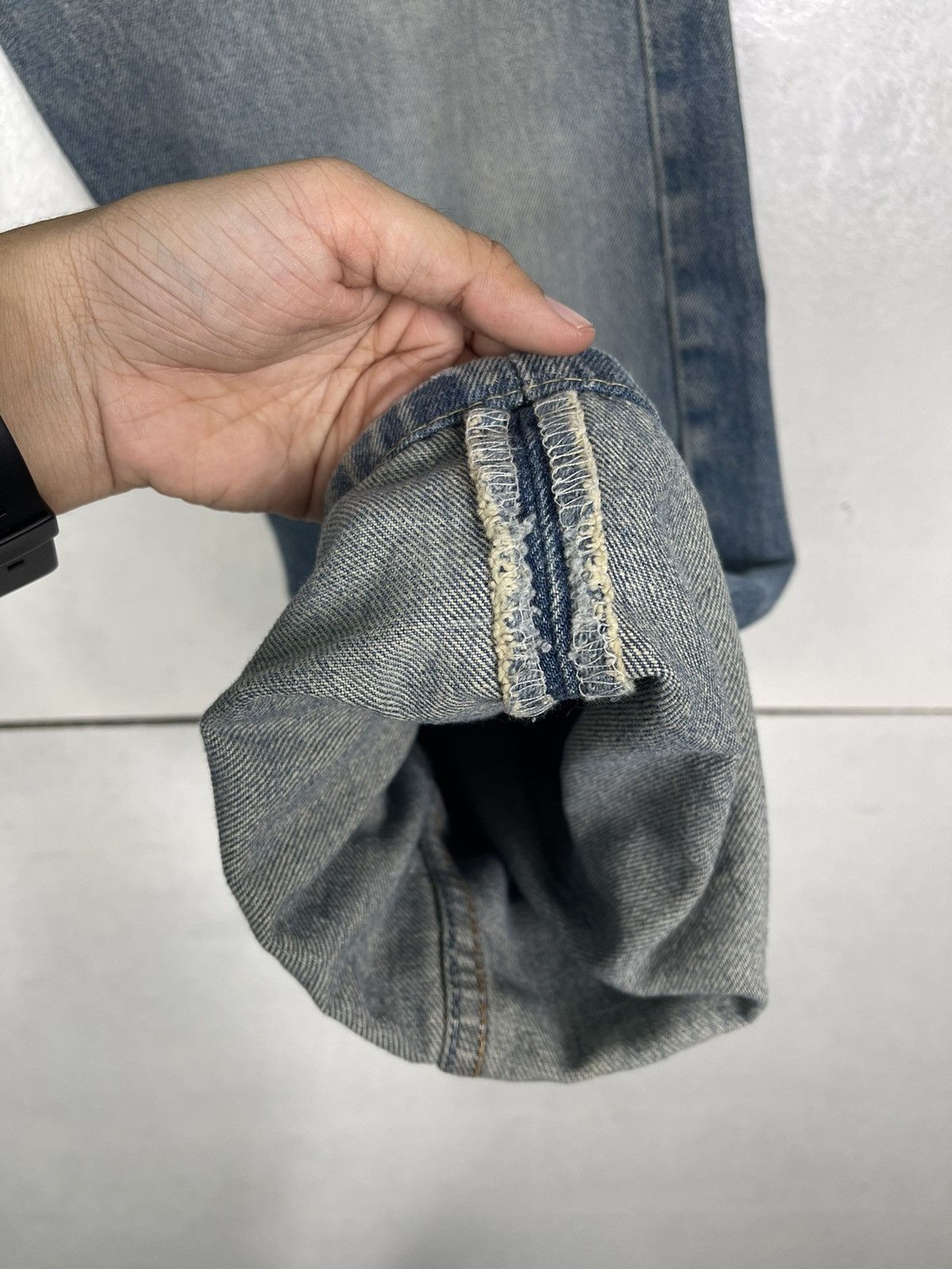 Levi's Vintage 90s Levis 501 Faded Blue Button Fly Distressed Denim Size US 34 / EU 50 - 13 Thumbnail
