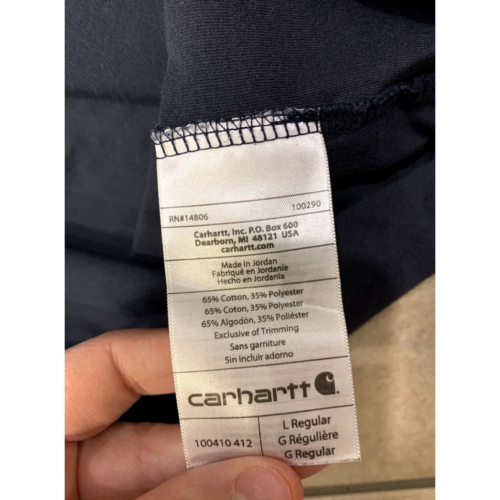 Carhartt Carhartt State Tech Navy Cotton Blend Short Sleeve Crewneck T-Shirt Men L Size US L / EU 52-54 / 3 - 6 Thumbnail