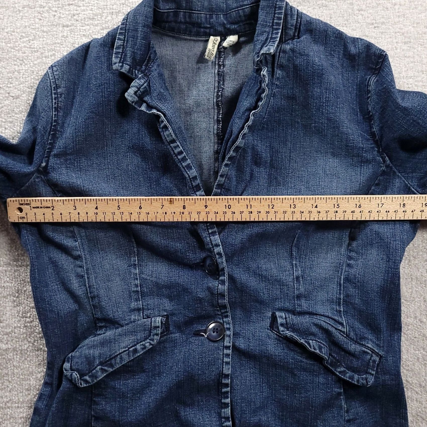 Vintage VINTAGE? No — St. John's Bay Denim Jean Jacket Button Front Blue Large Stretch Women’s Jacket Size 36" / US 14 / IT 50 - 3 Thumbnail