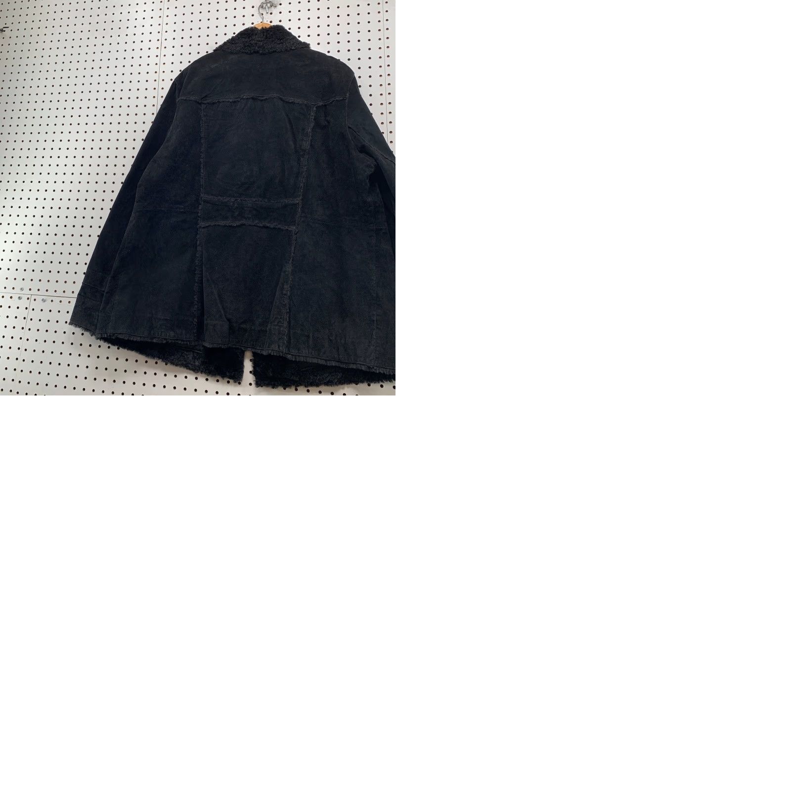 Vintage VINTAGE St. John's Bay Suede Shearling Coat Womens 2X Black Faux Fur Liner Overcoat Size XXL / US 16-18 / IT 52-54 - 10 Thumbnail