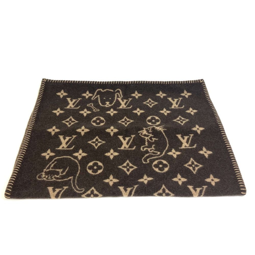 Louis Vuitton Louis Vuitton Mp2260 Cuverture Small Catgram Interior Blanket Cat Wool/Cashmere Unisex Brown Size ONE SIZE - 1 Thumbnail