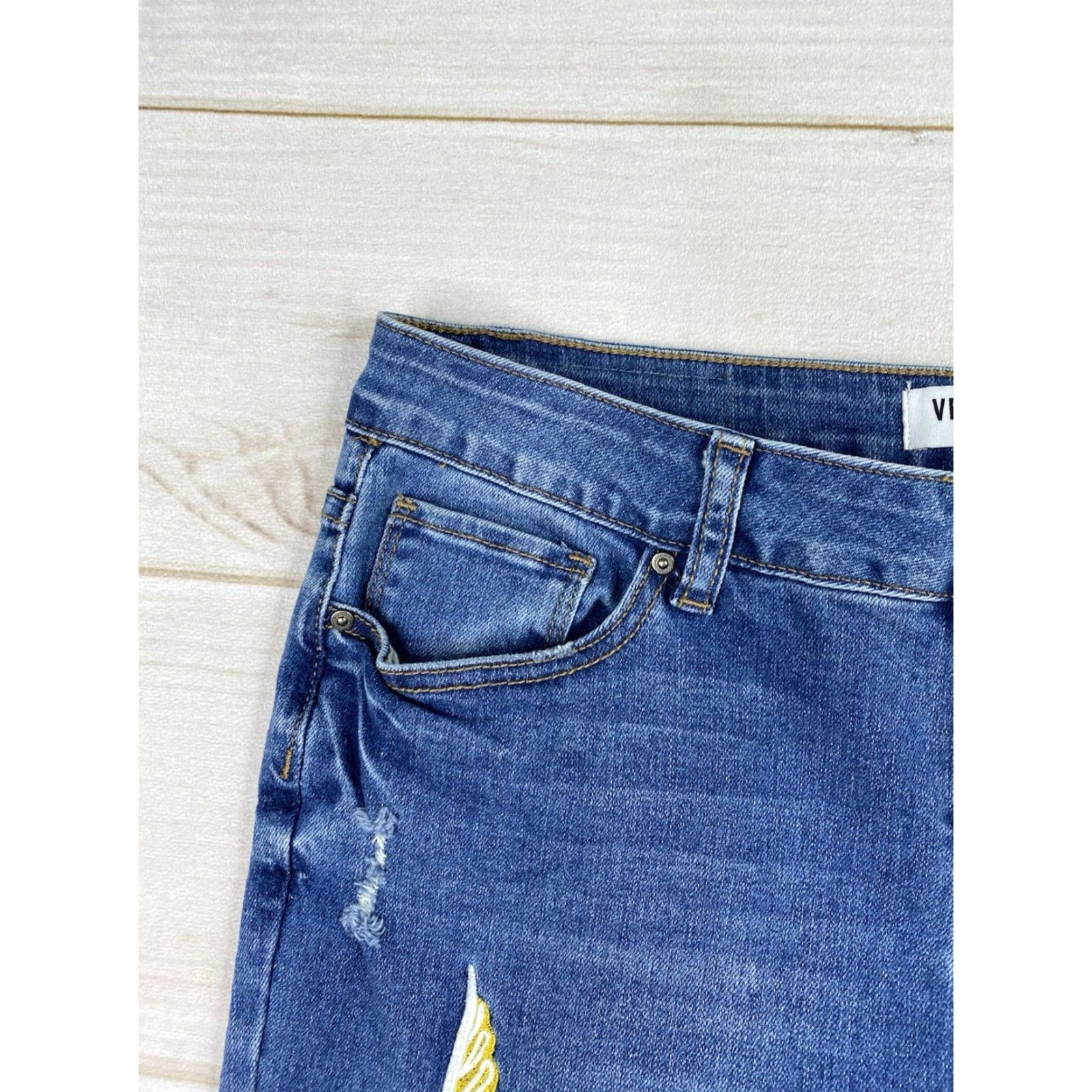 Velvet Velvet Heart Jeans Womens 28 Sadie Mid Rise Super Skinny Embroidered Butterfly Size 28" / US 6 / IT 42 - 4 Thumbnail