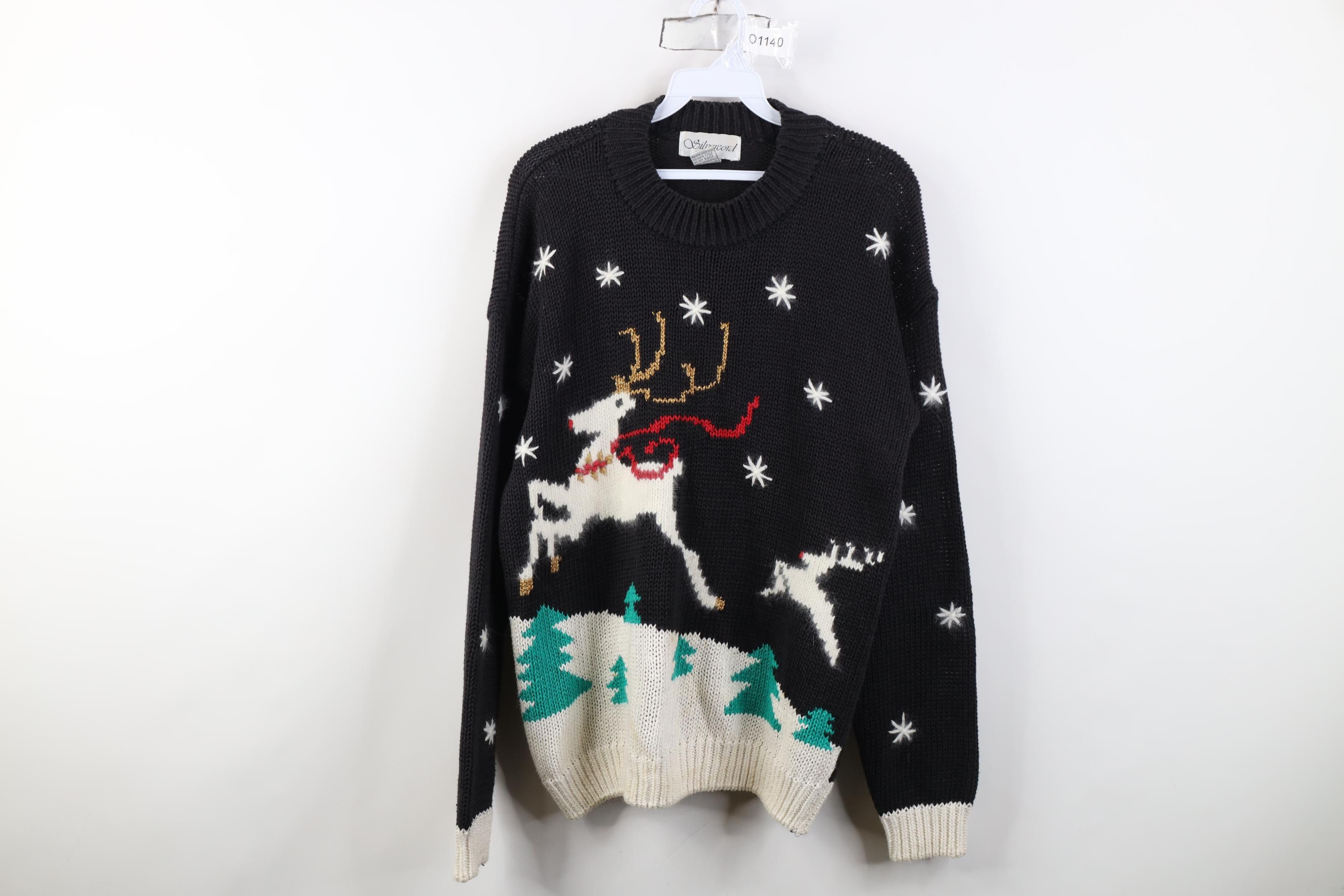 Vintage Vintage 90s Streetwear Christmas Reindeer All Over Sweater Size M / US 6-8 / IT 42-44 - 1 Thumbnail