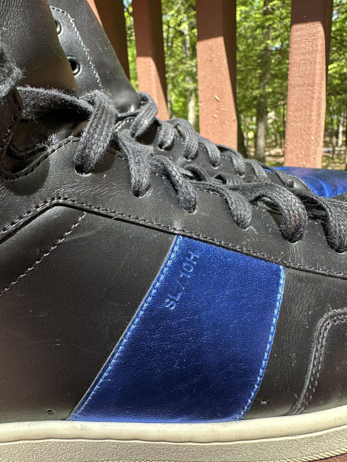 Saint Laurent Paris 2010s Saint Laurent SL/10H Royal Blue Hightop Sneakers Size US 13 / EU 46 - 3 Thumbnail