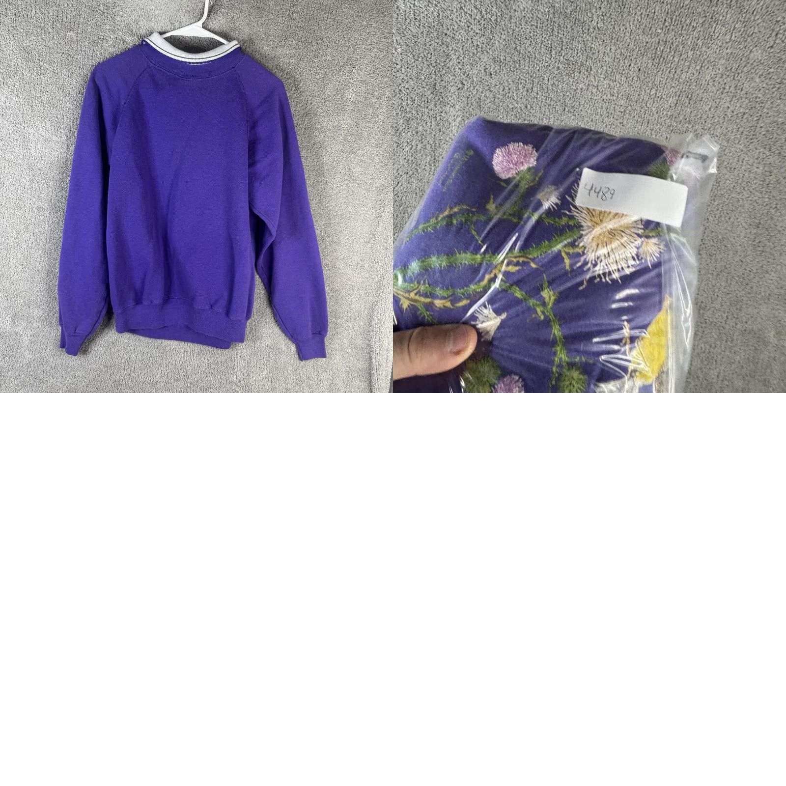 Vintage VINTAGE Morning Sun Womens Collared Fleece Shirt Purple Floral Bird Raglan Sleeve L Size L / US 10 / IT 46 - 9 Thumbnail