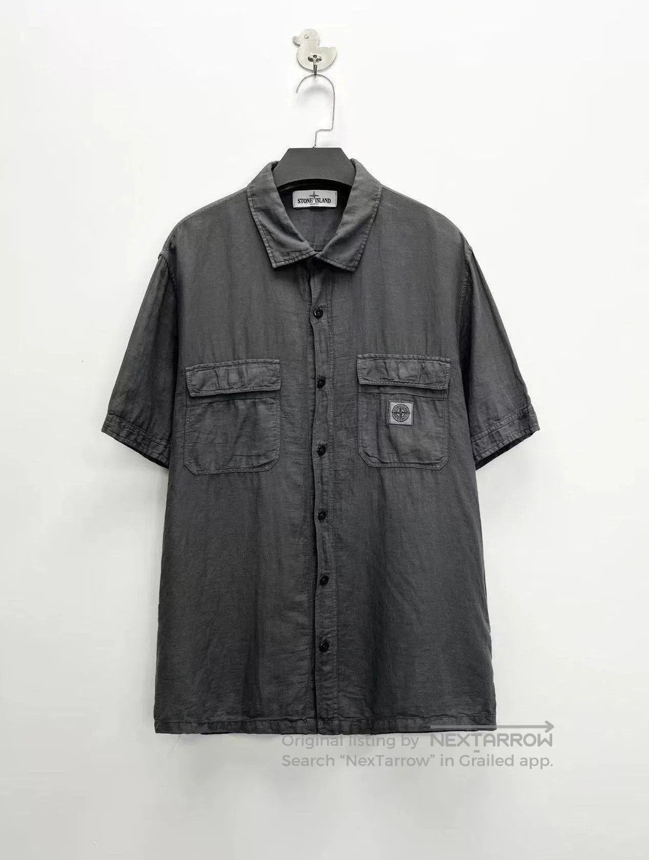 Stone Island Stone Island Graphite Gray Pocket Logo Shirt. Size US XL / EU 56 / 4 - 1 Thumbnail