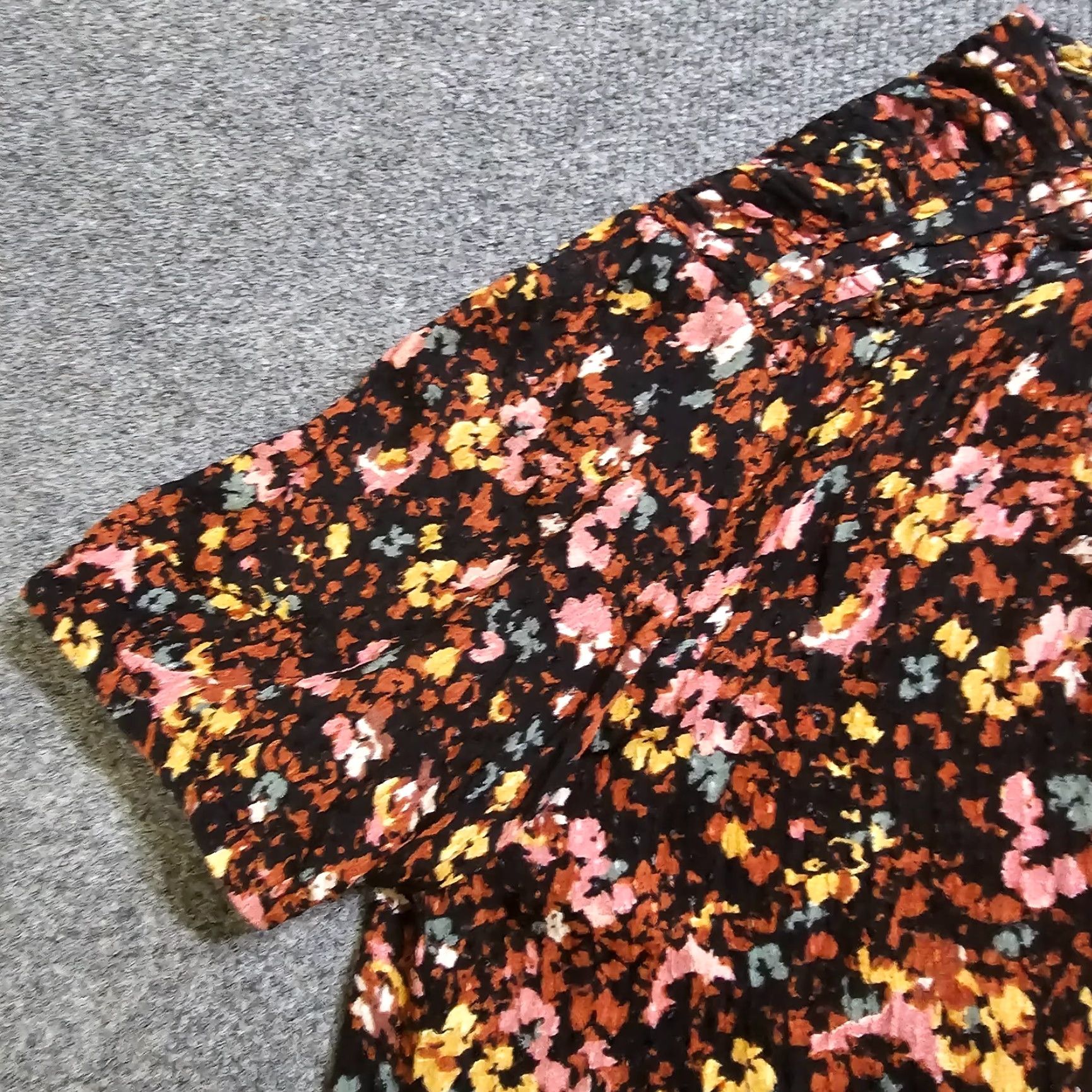 FatFace Fat Face Top Blouse Shirt Womens 14 Black Brown Floral Short Sleeve Classic Casual Size XL / US 12-14 / IT 48-50 - 5 Thumbnail