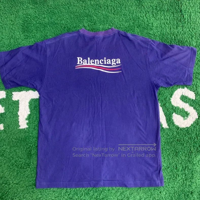Balenciaga Balenciaga Blue Cola Logo Round Neck Short Sleeve T-Shirt Size US S / EU 44-46 / 1 - 2 Thumbnail