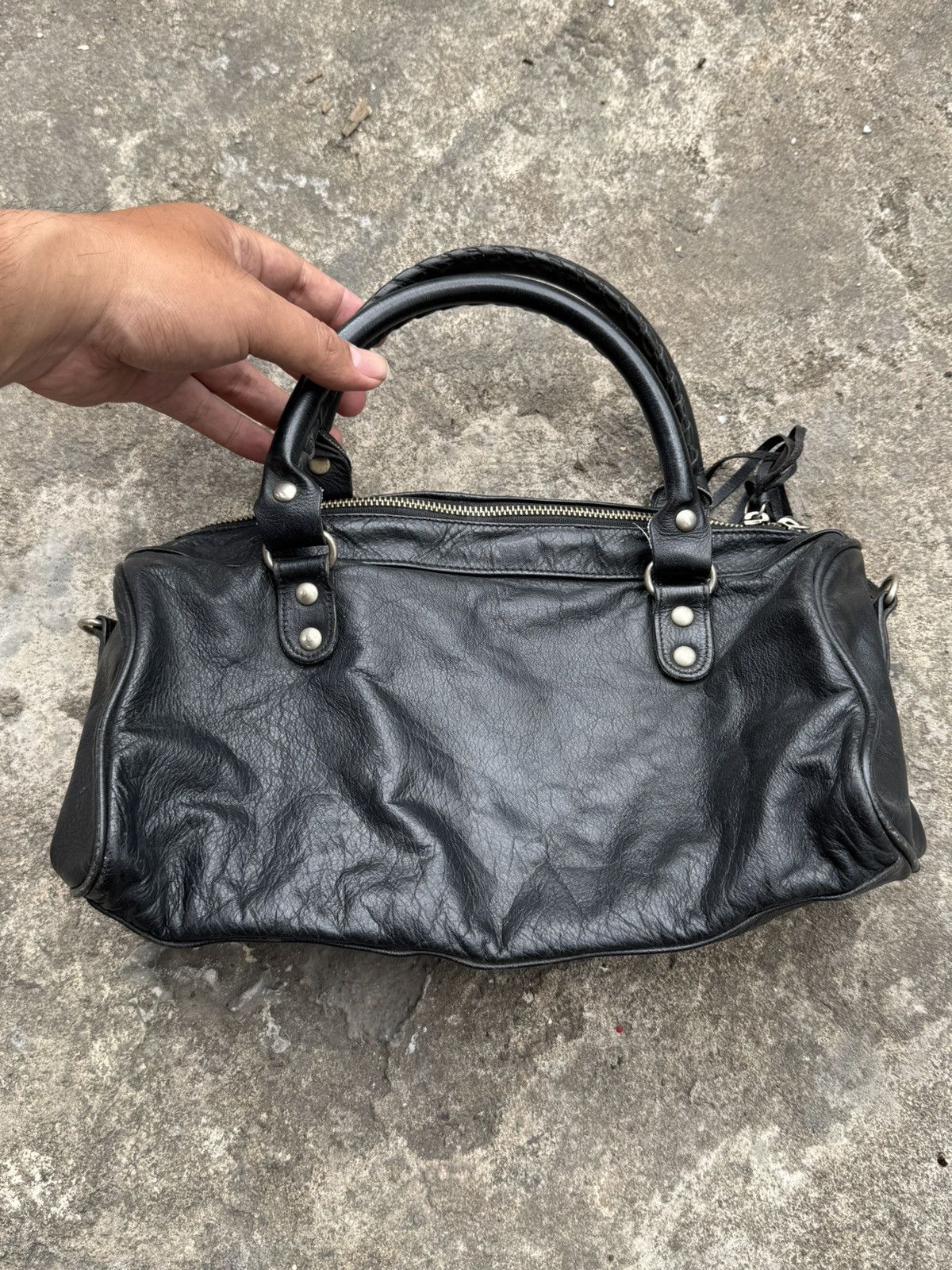 Vintage Black Leather City Bags Styled Size ONE SIZE - 4 Thumbnail