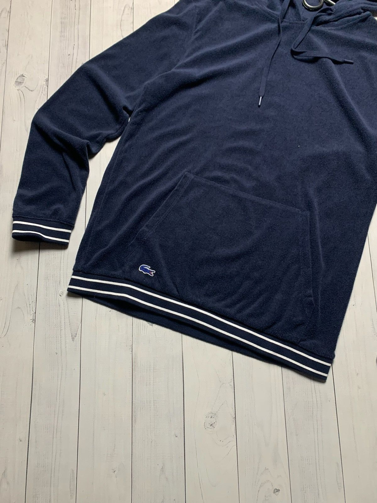 Lacoste × Vintage Vintage Lacoste hoodie navy size M logo velvet Size US M / EU 48-50 / 2 - 2 Thumbnail