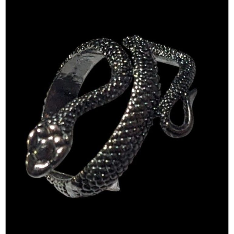 Other Gothic Gunmetal Tone Textured Snake Ring Size 5 1/2 Size ONE SIZE - 8 Thumbnail