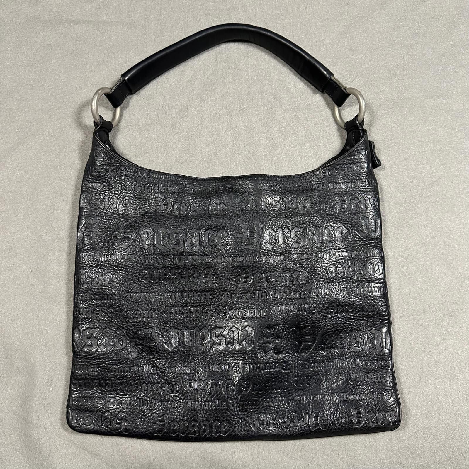 Versace Versace Bag Vintage Black Embossed Leather Shoulder Bag Size ONE SIZE - 2 Thumbnail