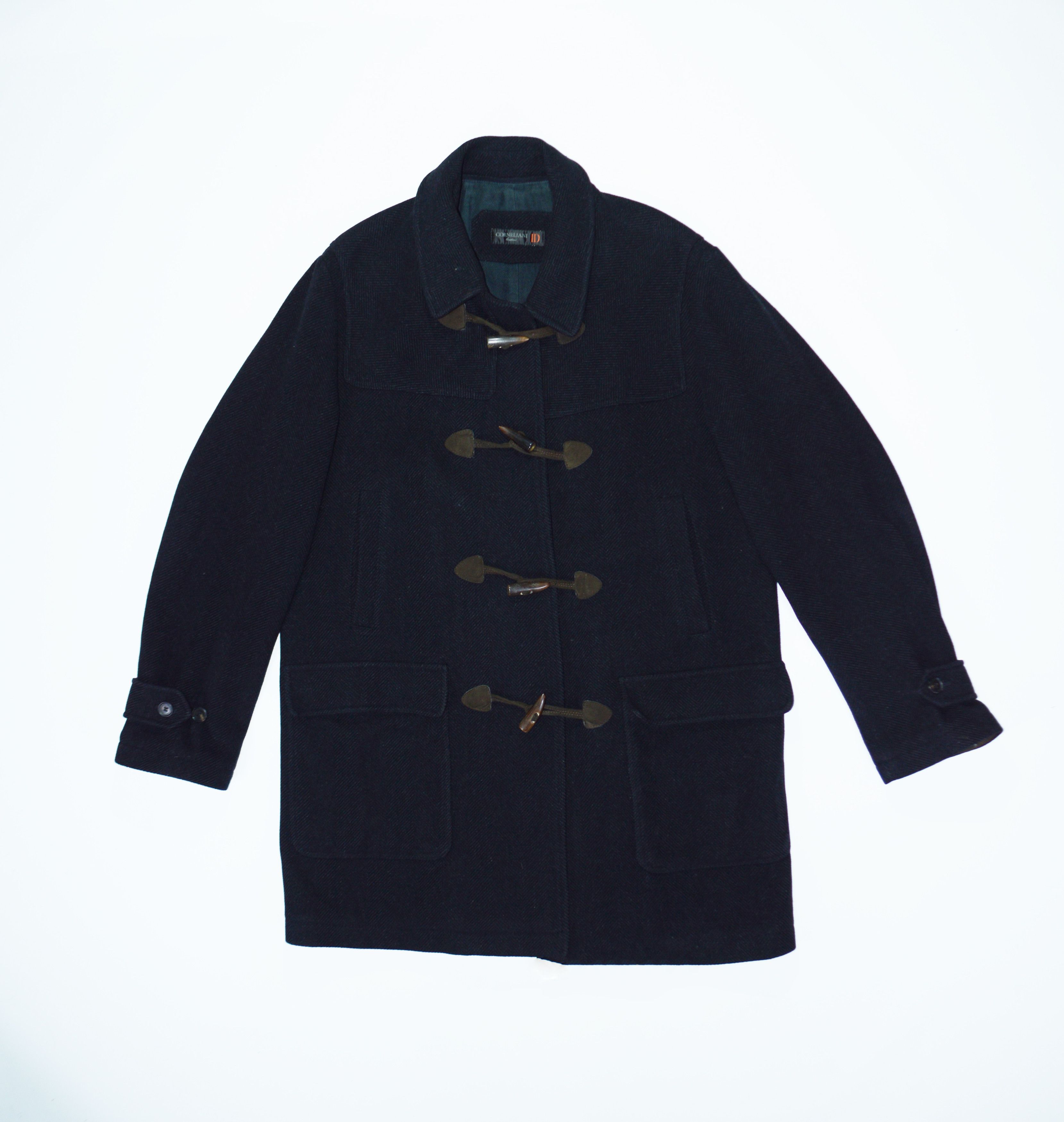 image of Corneliani Id Duffle Coat Parka Herringbone Wool Size 40R, Men's