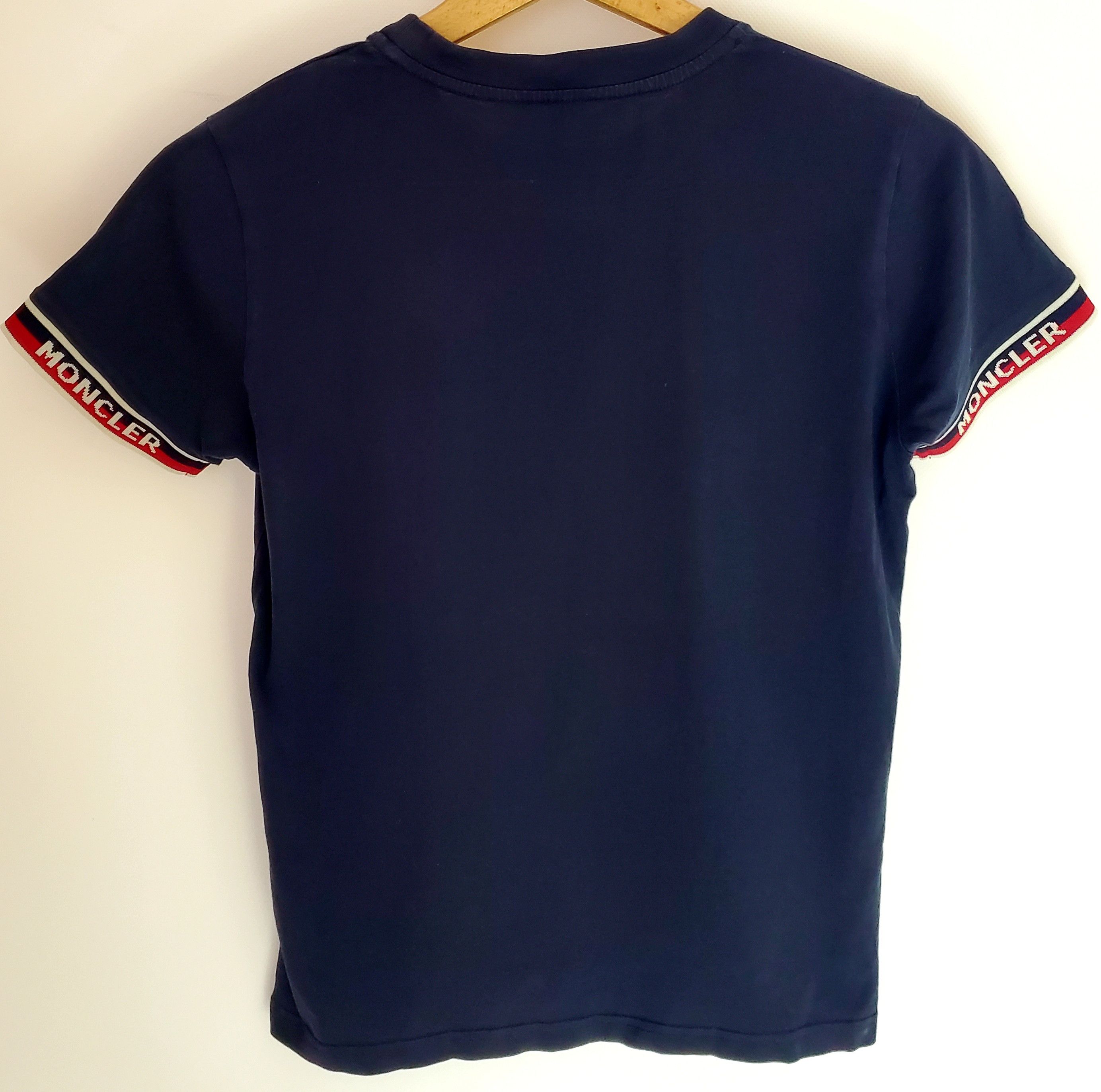 Moncler Moncler Junior Tape Logo Maglia T Shirt Navy 12 Ani 152 cm Size US XXS / EU 40 - 5 Thumbnail
