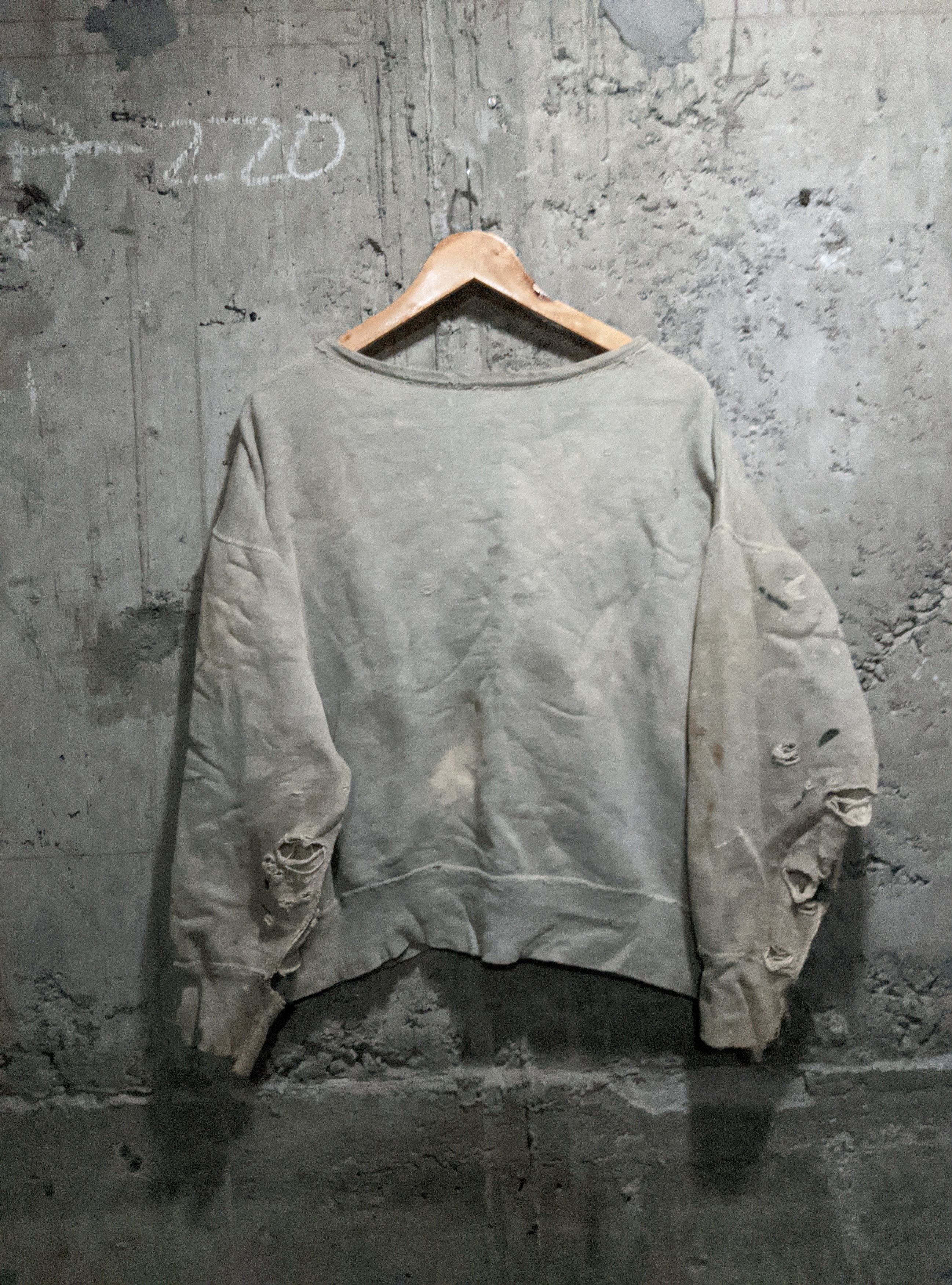 Vintage Vintage 40s destroyed single v sweatshirt afterhood Size US L / EU 52-54 / 3 - 2 Thumbnail