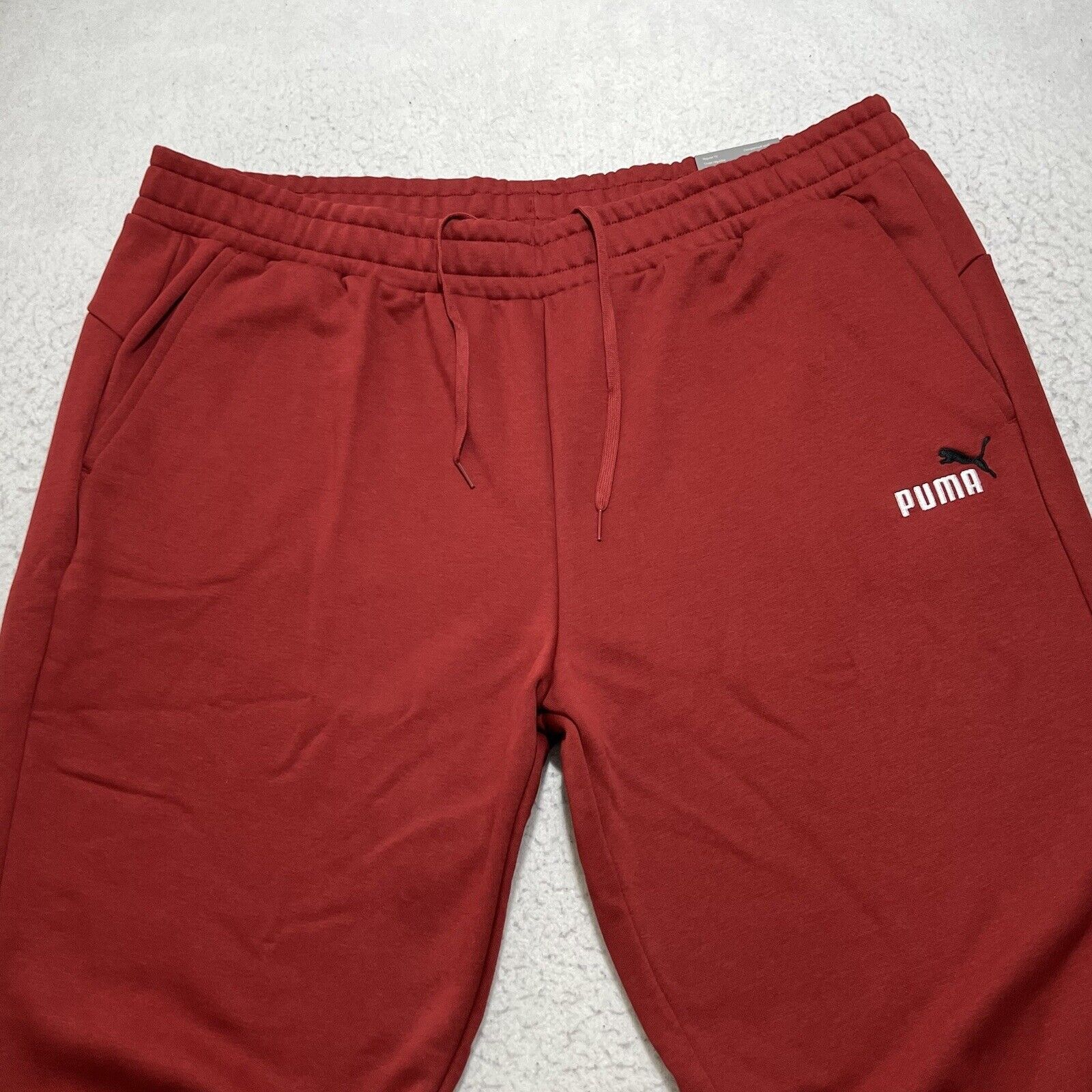 Puma PUMA Fleece Lined Athletic Jogger Drawstring Sweatpants Red Size US 44 / EU 60 - 2 Thumbnail