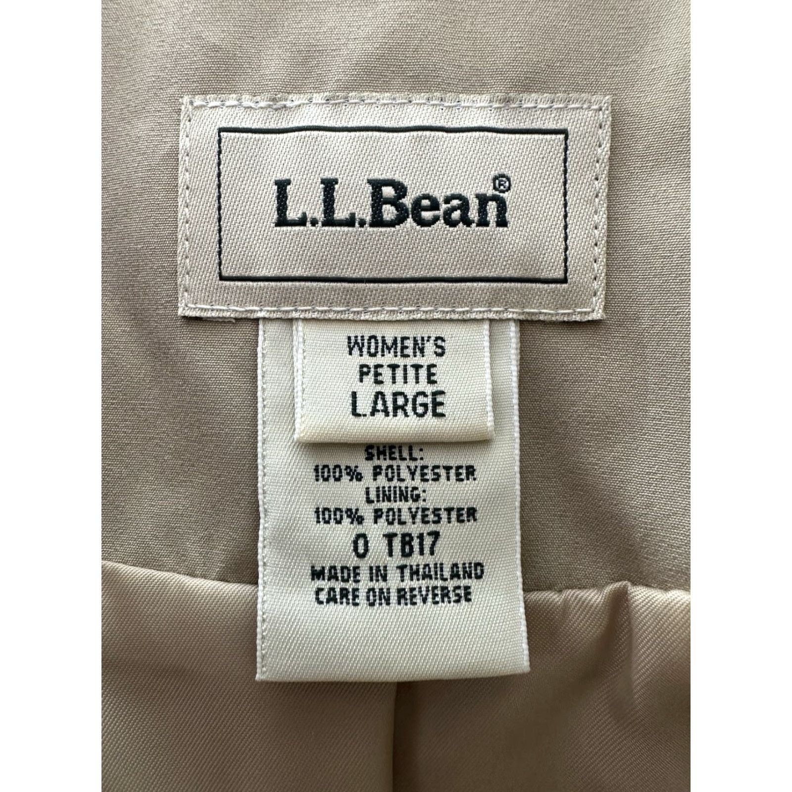 Vintage L.L. Bean Womens Jacket Size Petite Large Tan Zip Up Hooded Trench Coat Size L / US 10 / IT 46 - 4 Thumbnail