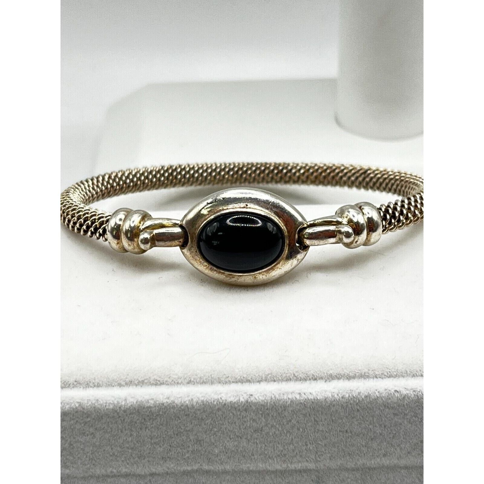 The Unbranded Brand Vintage Joseph Esposito ESPO Onyx Bangle Bracelet 7" Size ONE SIZE - 6 Thumbnail
