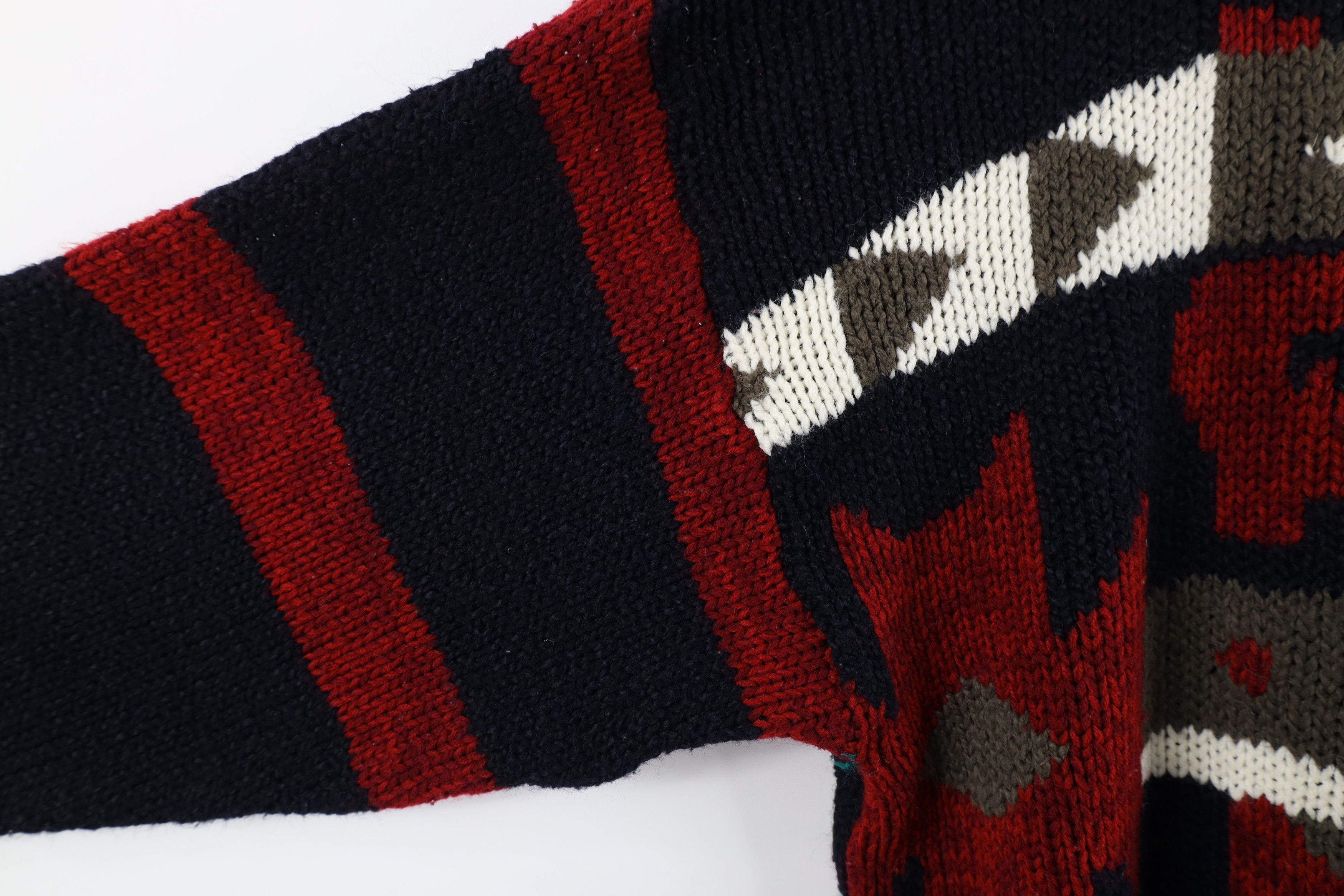 Vintage Vintage 90s Streetwear Geometric Chunky Knit Sweater USA Size L / US 10 / IT 46 - 6 Thumbnail