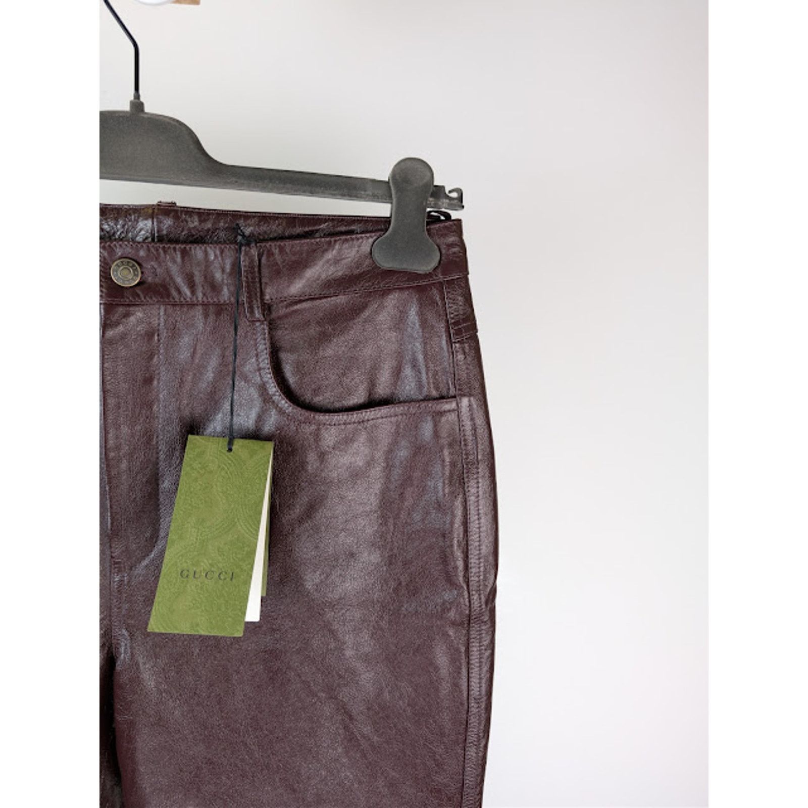 Gucci o1rshd1 Soft Leather Pants in Bordeaux Size US 36 / EU 52 - 5 Thumbnail