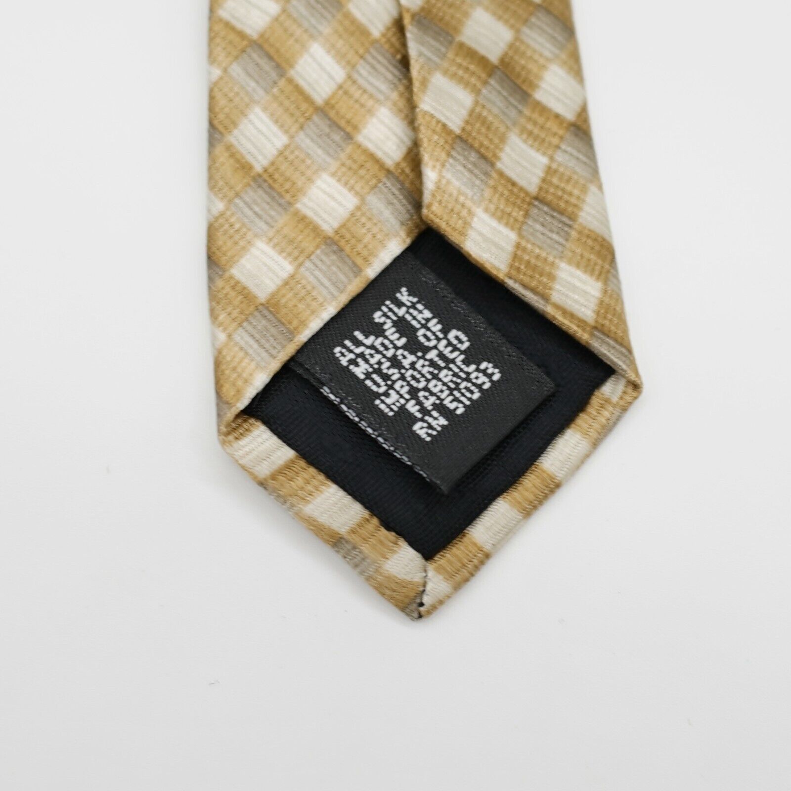 Stafford Stafford Tan Brown Plaid Print Wide Silk Tie Size ONE SIZE - 4 Thumbnail