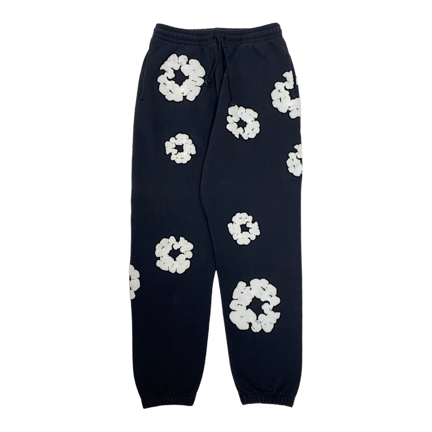 image of Denim Tears The Cotton Wreath Sweatpants Black, Men's (Size 36)