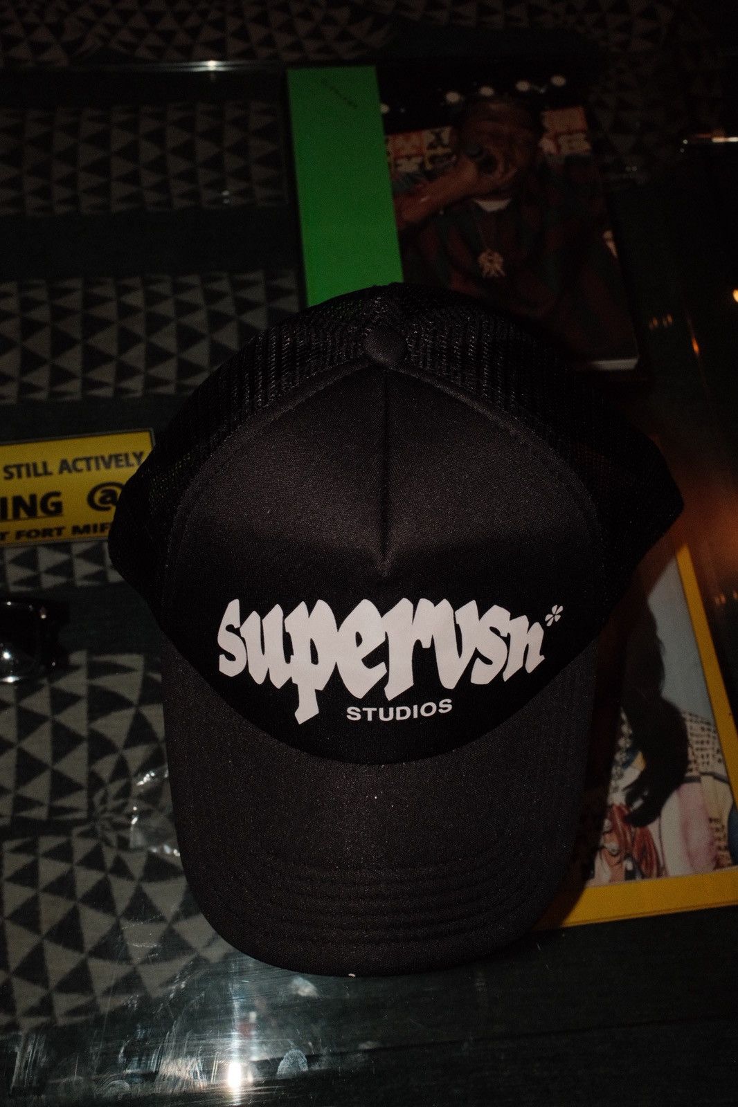 Supervsn supervsn black trucker hat Size ONE SIZE - 1 Thumbnail