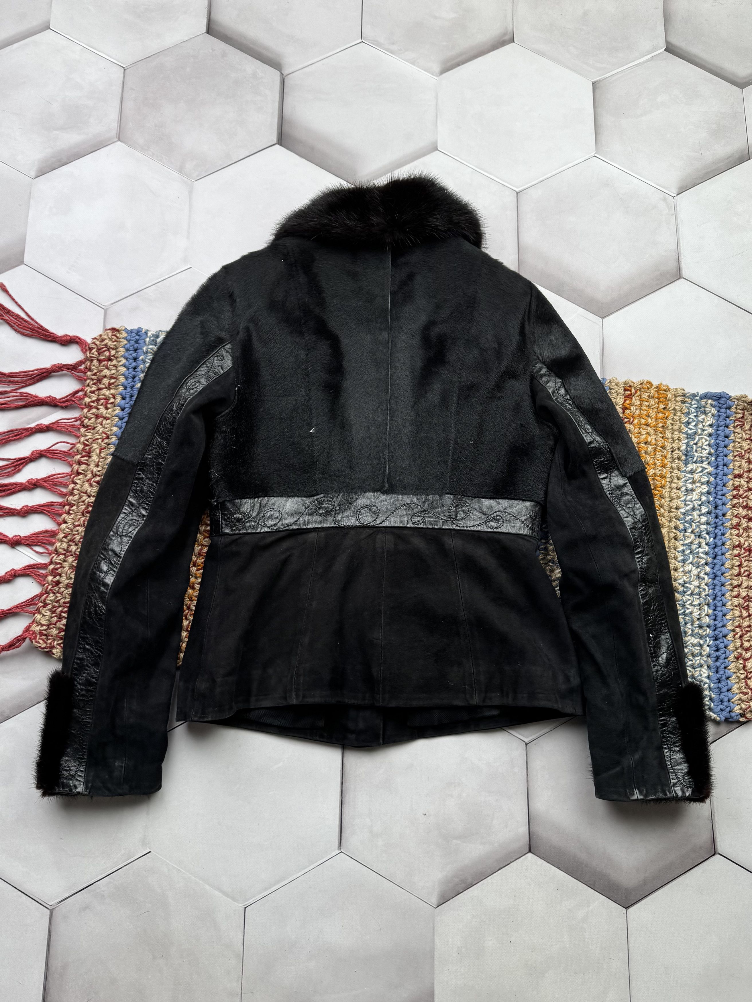Japanese Brand Vintage Suede/Real Fur Cropped Jacket (E4) Size XS / US 0-2 / IT 36-38 - 8 Thumbnail