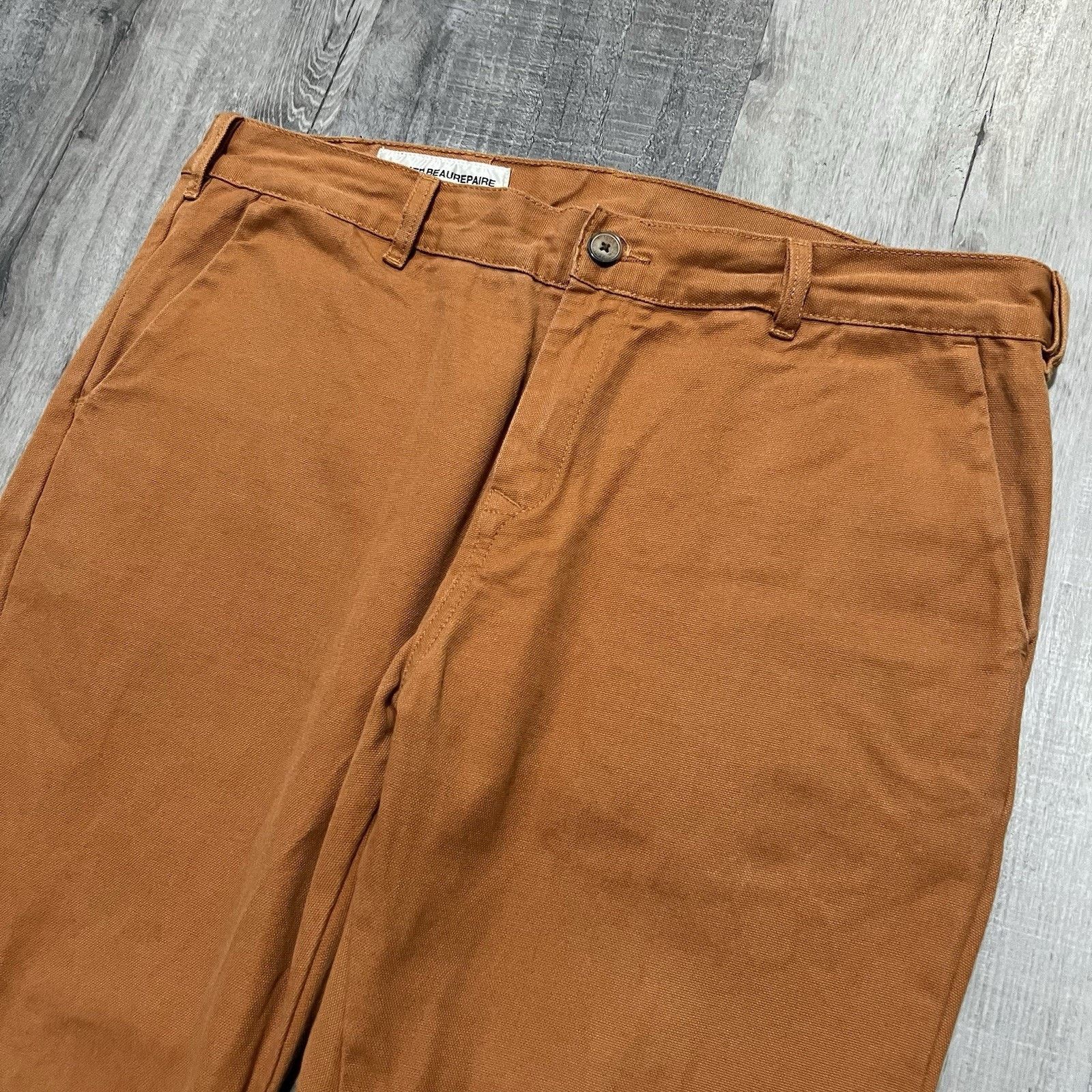 Vintage ATELIER BEAUREPAIRE Pantalon "Joseph" Orange Canvas Pants 36 Size US 35 - 3 Thumbnail