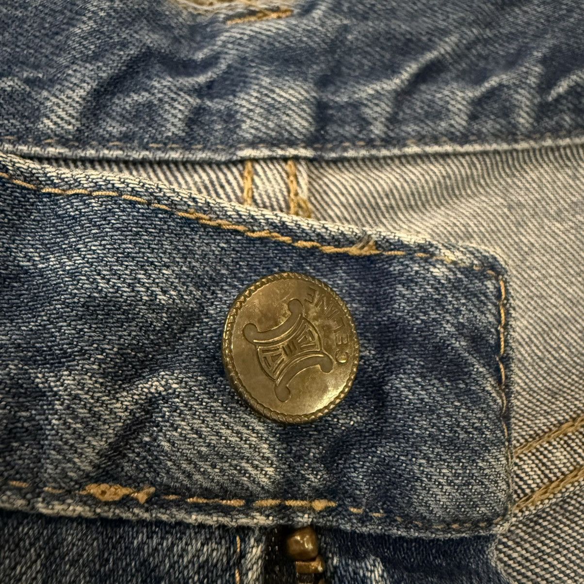Celine Vintage 90s Voile La Mer Celine Blue Aging Denim Size US 33 - 15 Thumbnail
